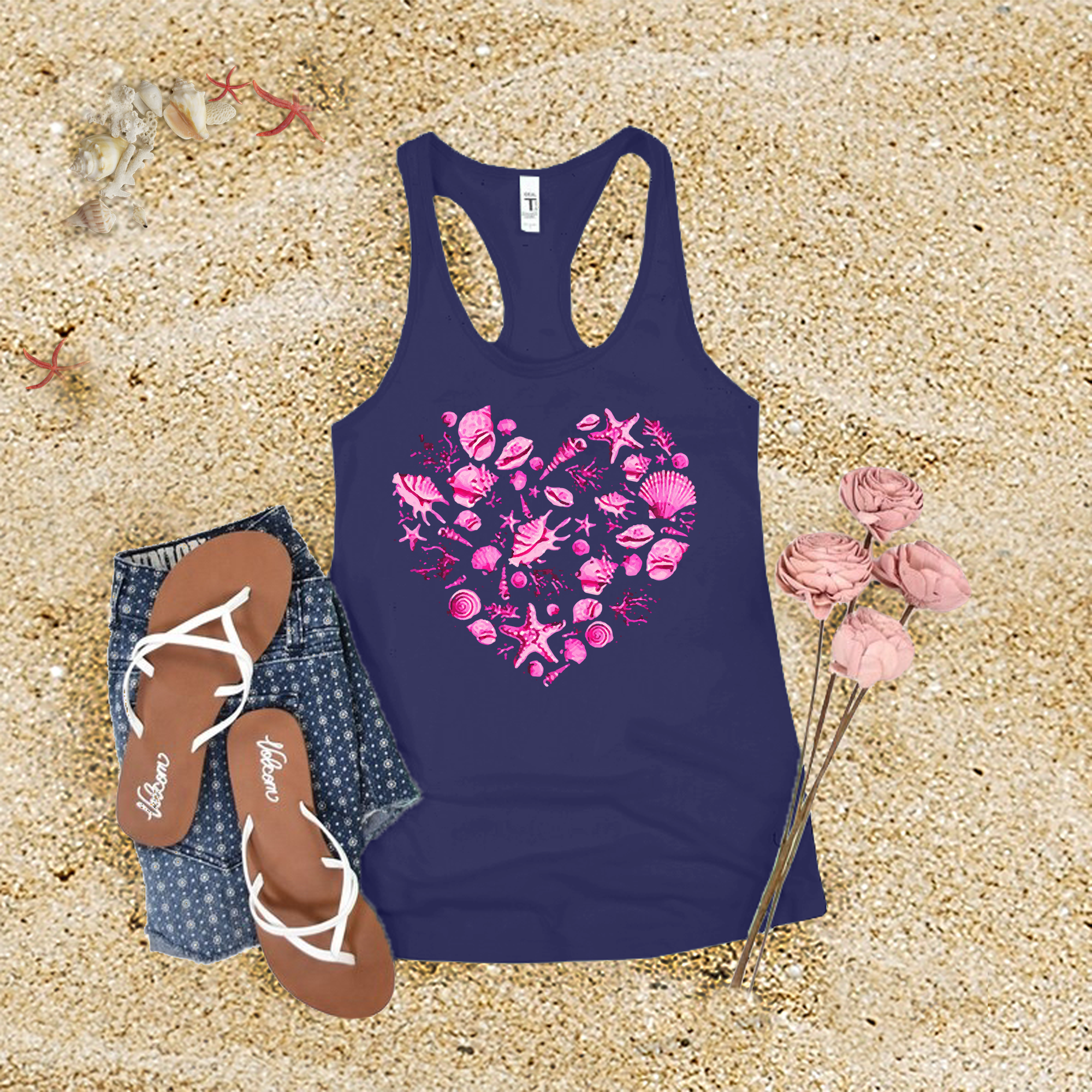 Neon Seashell Tank Top