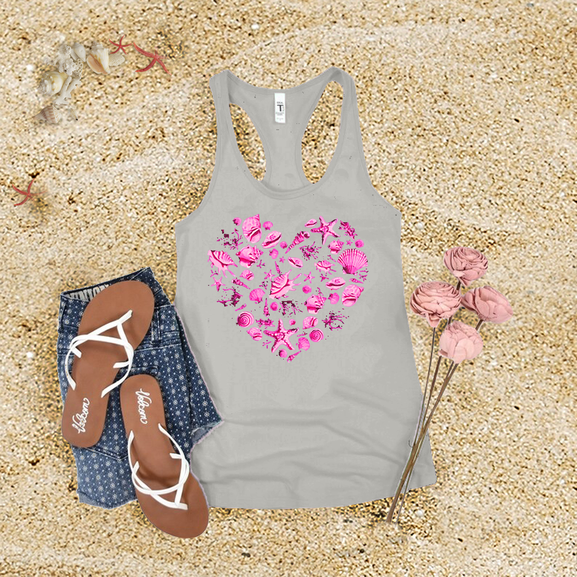 Neon Seashell Tank Top