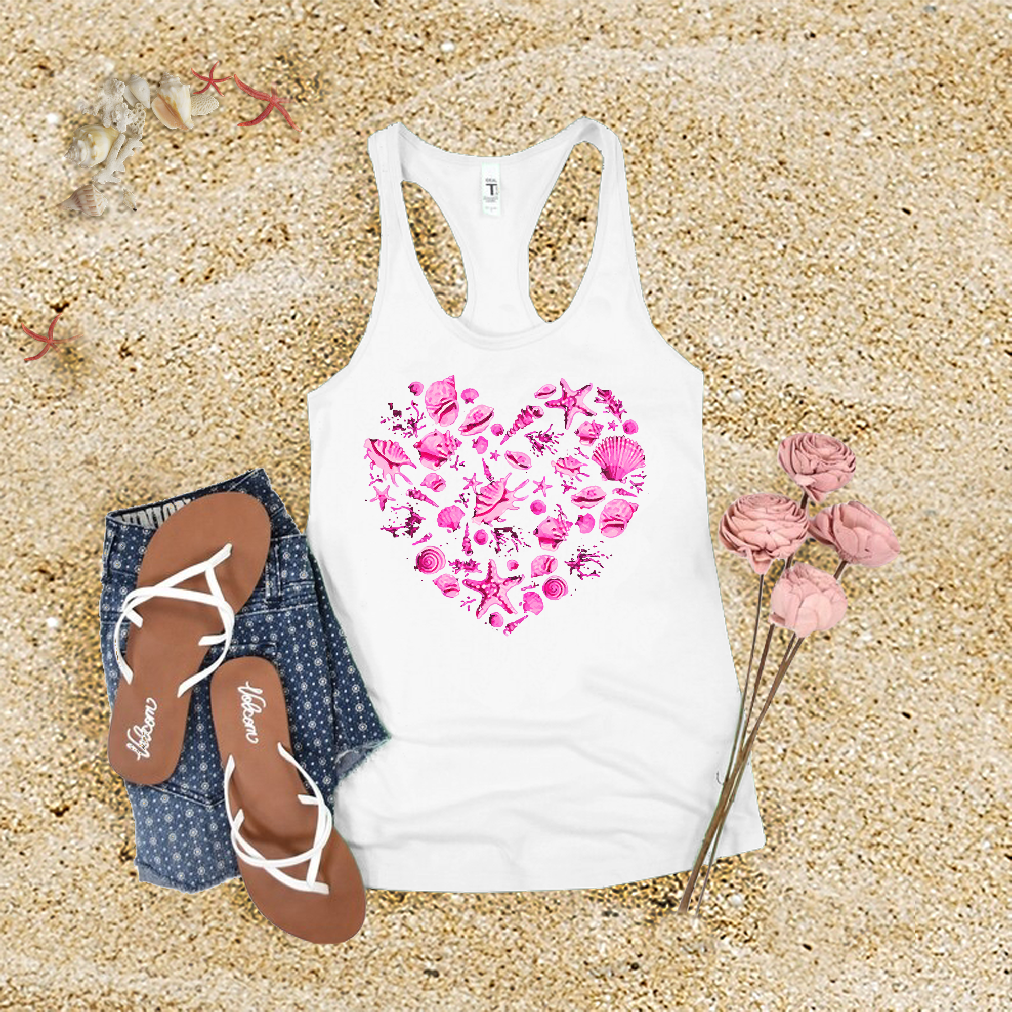 Neon Seashell Tank Top