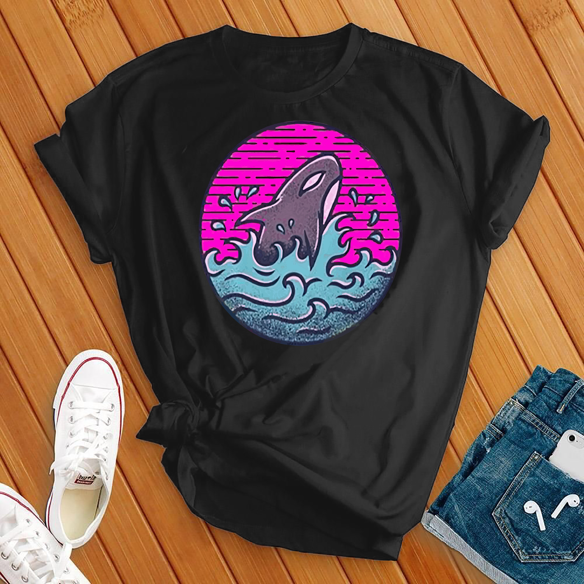 Neon Orca Wave Tee