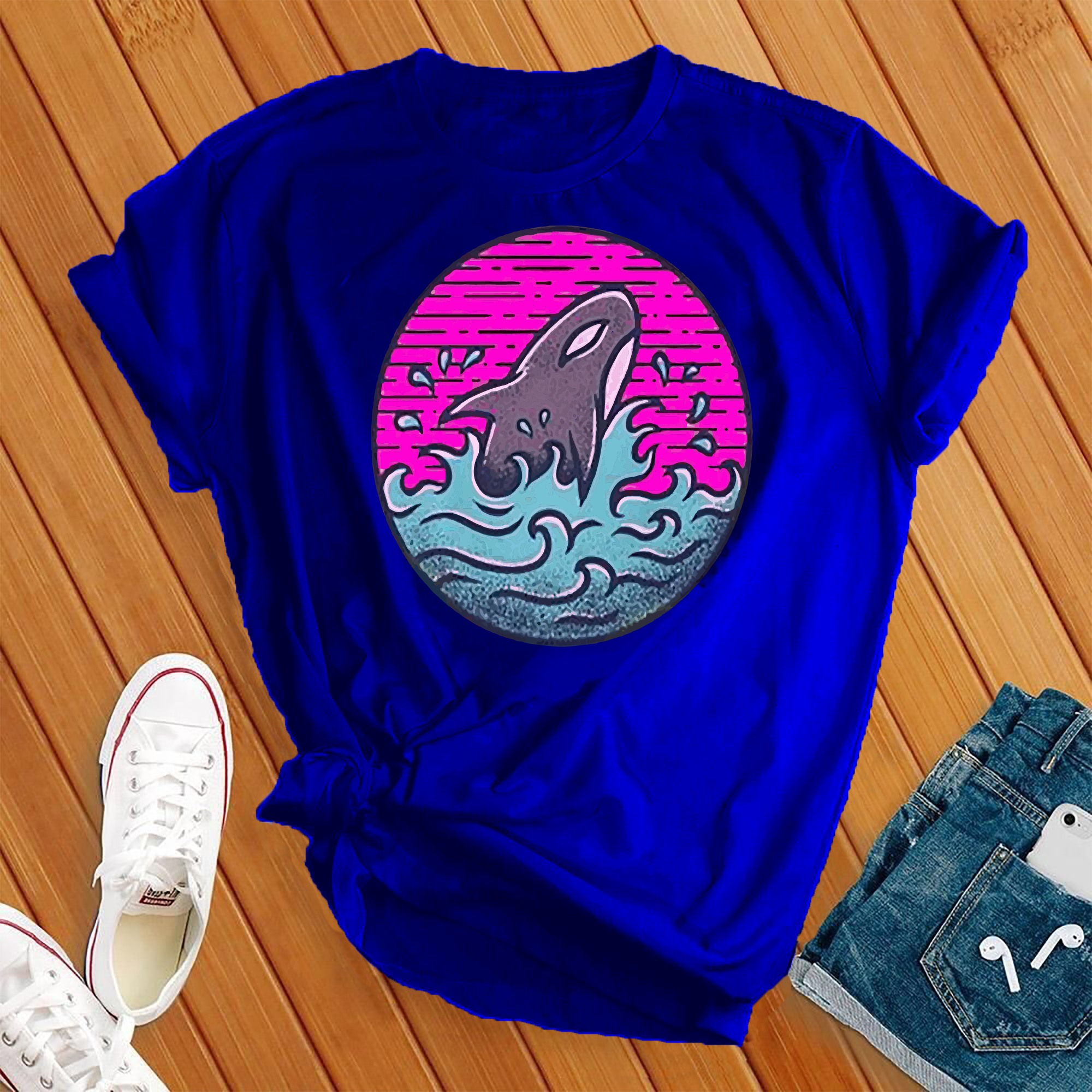 Neon Orca Wave Tee