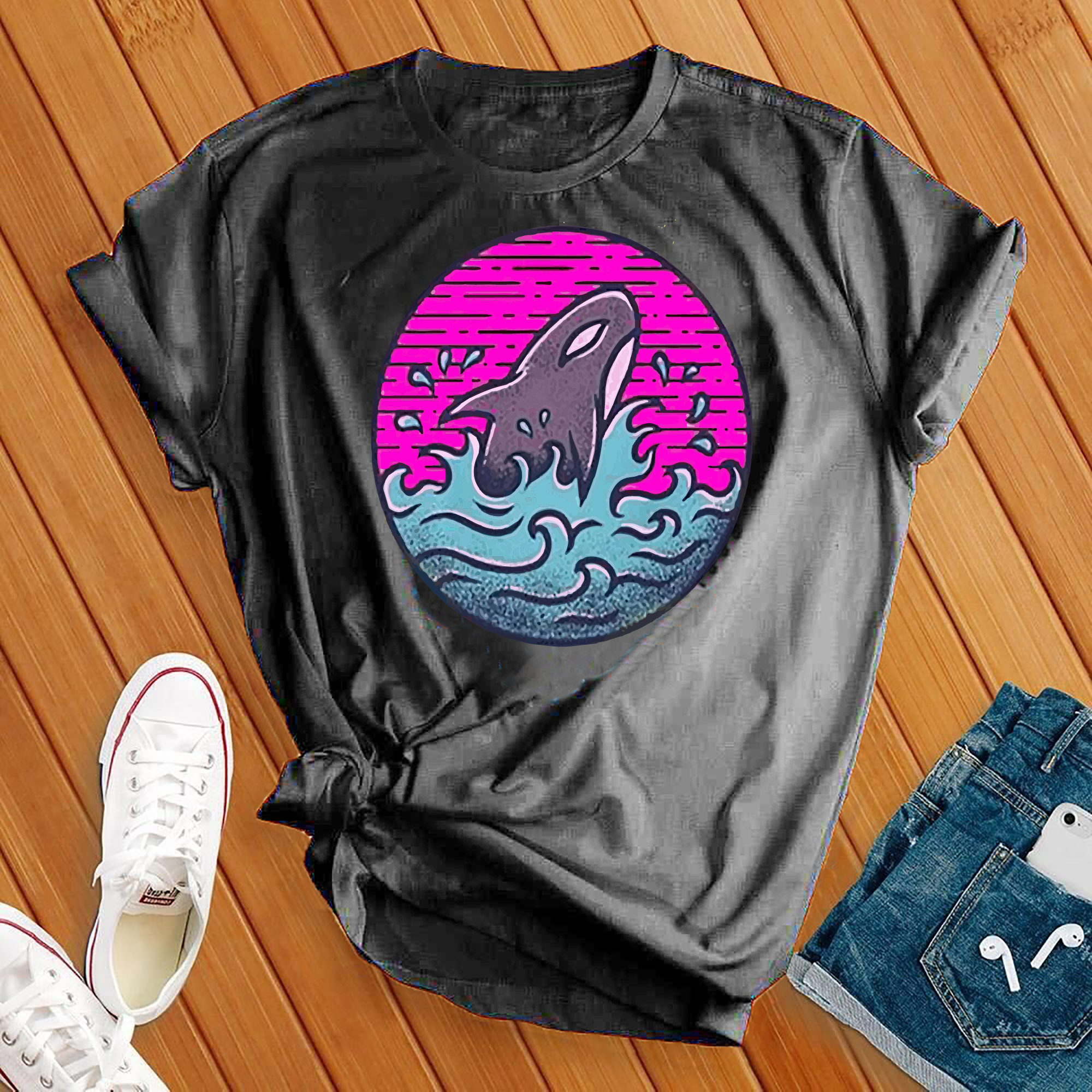 Neon Orca Wave Tee