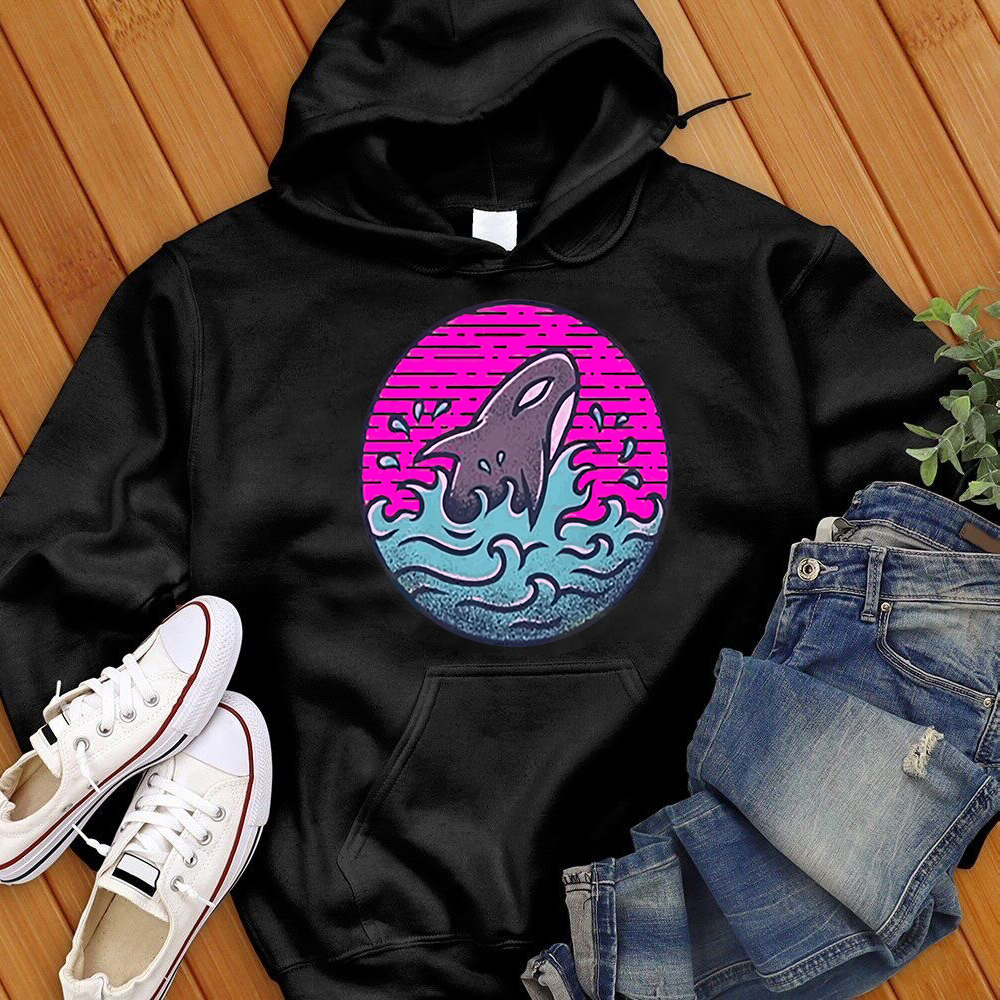 Neon Orca Wave Hoodie