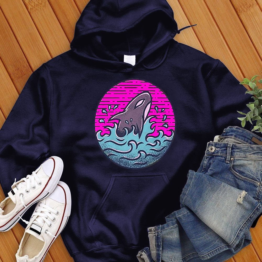 Neon Orca Wave Hoodie