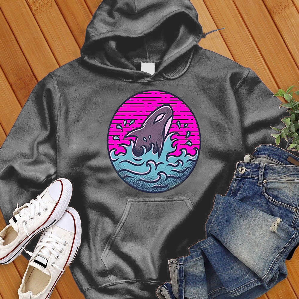 Neon Orca Wave Hoodie