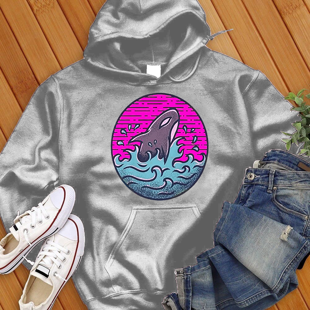 Neon Orca Wave Hoodie