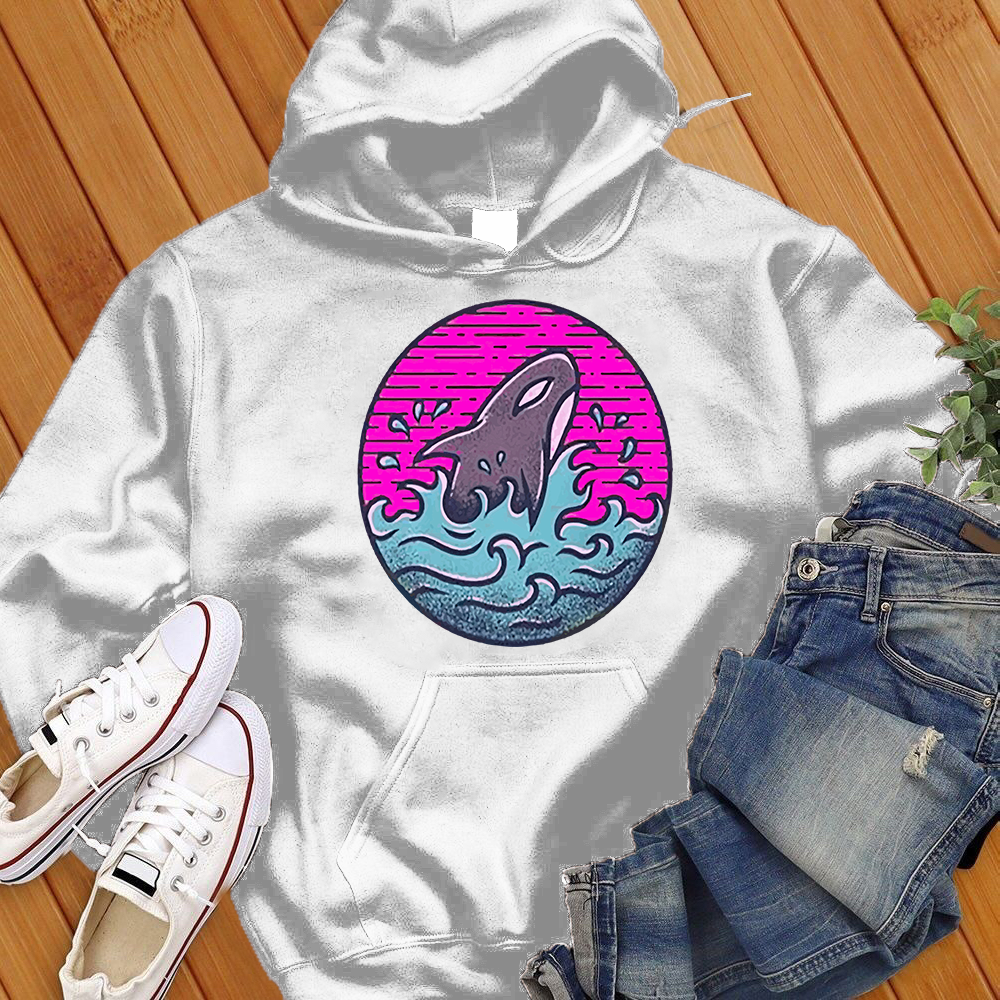 Neon Orca Wave Hoodie