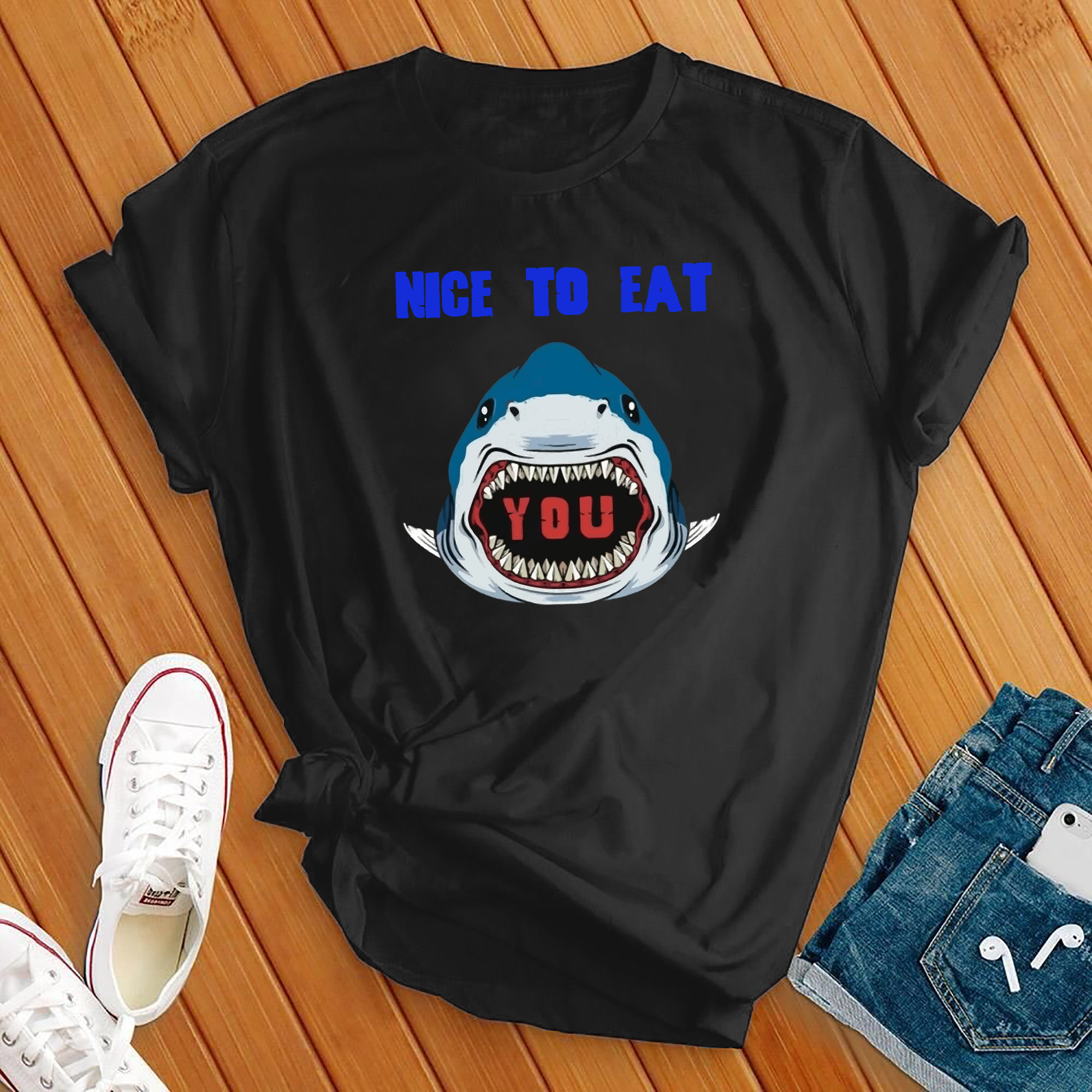 Nice To Eat You Shark Tee