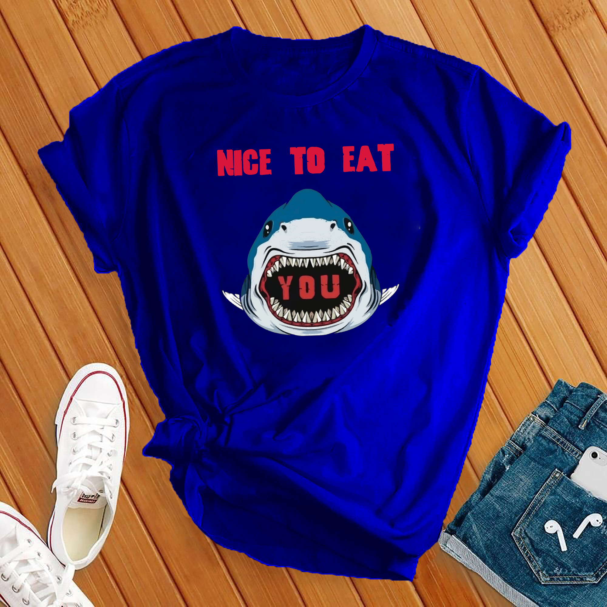 Nice To Eat You Shark Tee