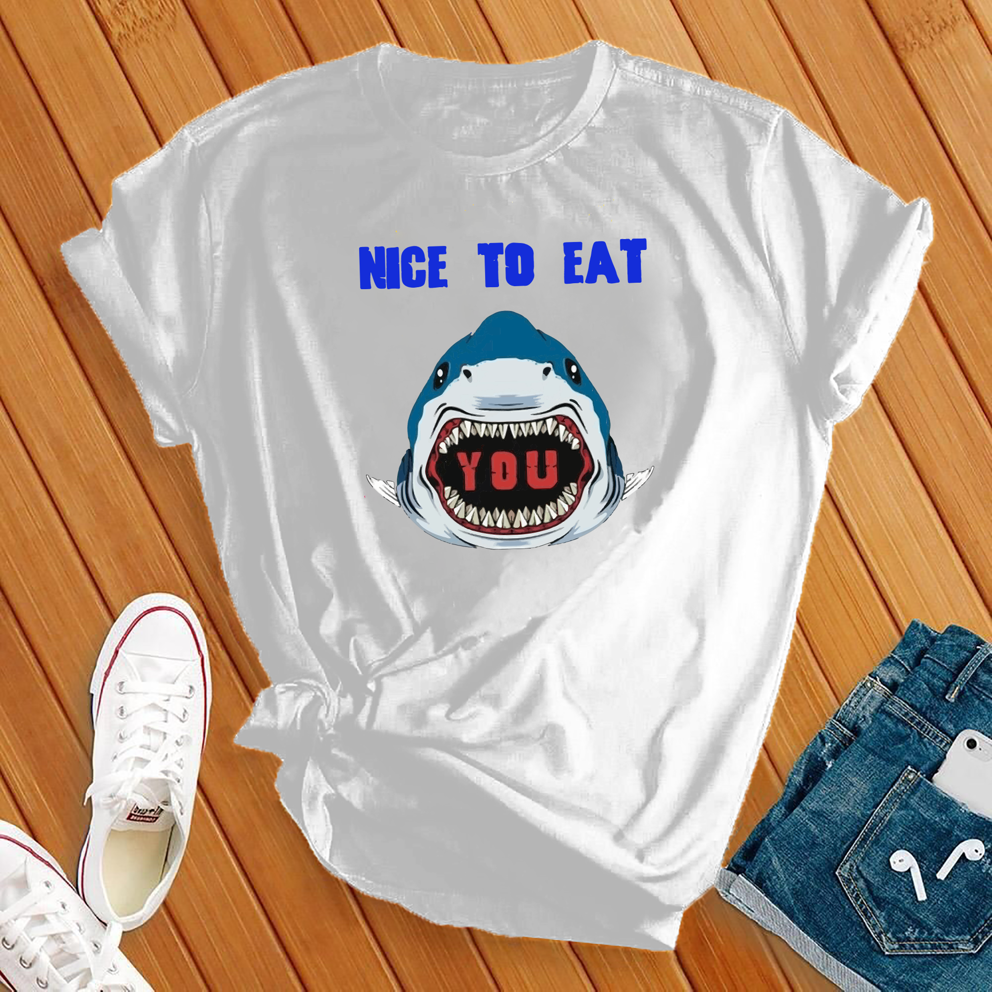 Nice To Eat You Shark Tee