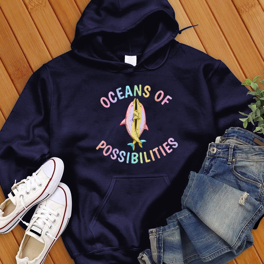 Oceans Of Possibility's Dolphins Hugging Hoodie