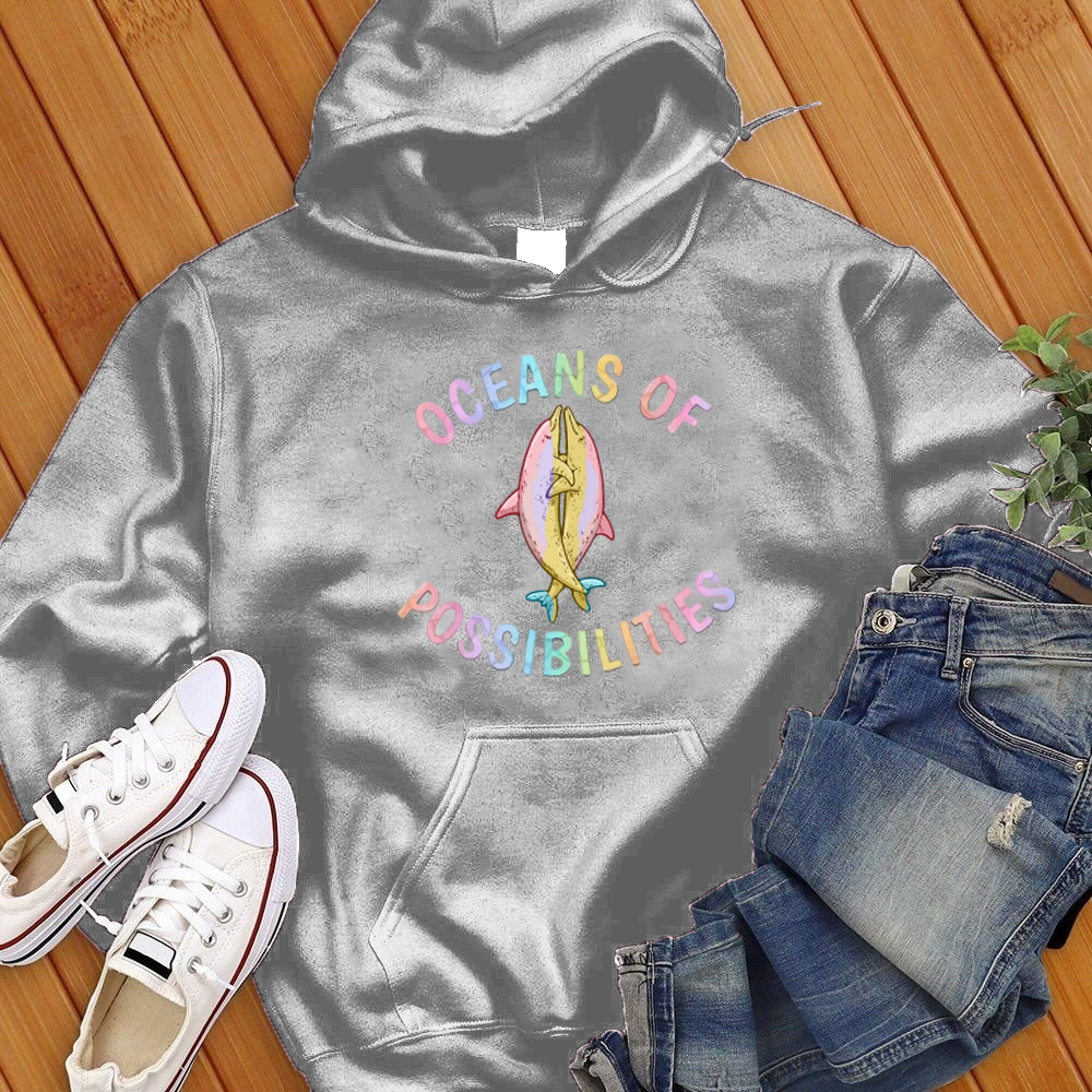 Oceans Of Possibility's Dolphins Hugging Hoodie