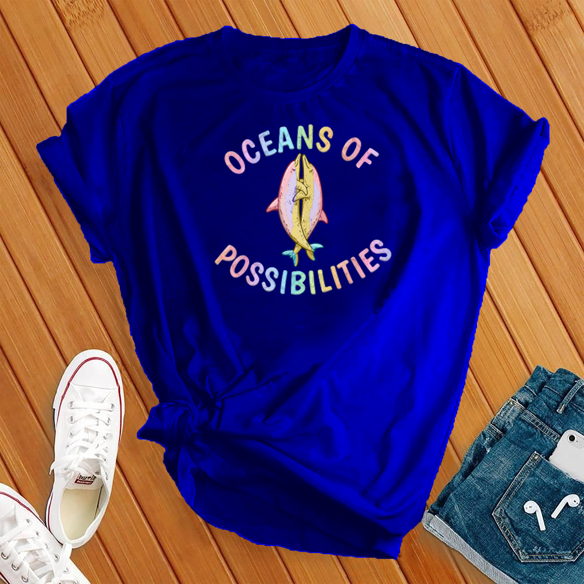 Ocean Of possibilities Dolphins Hugging Tee