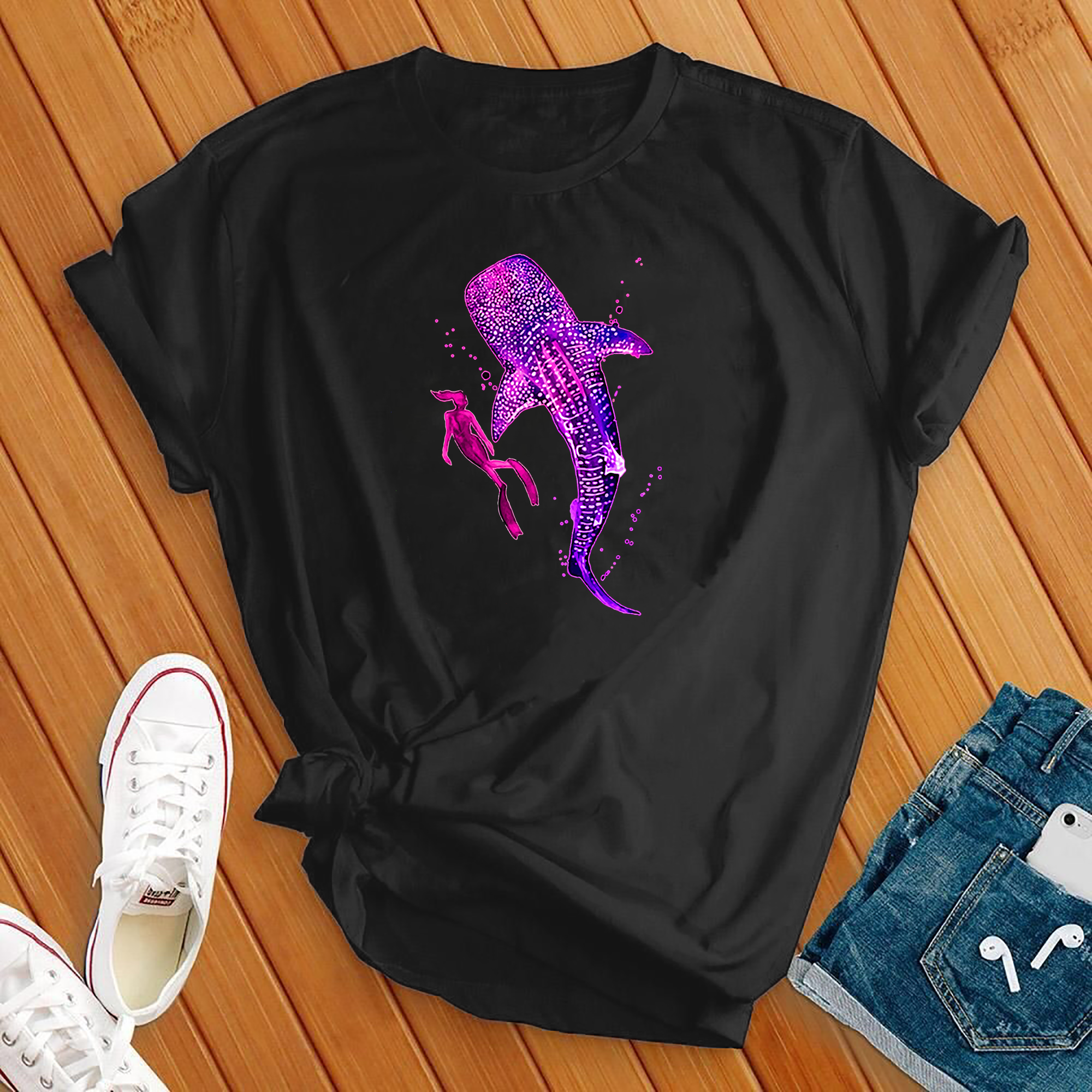 Neon Whale Diver Tee