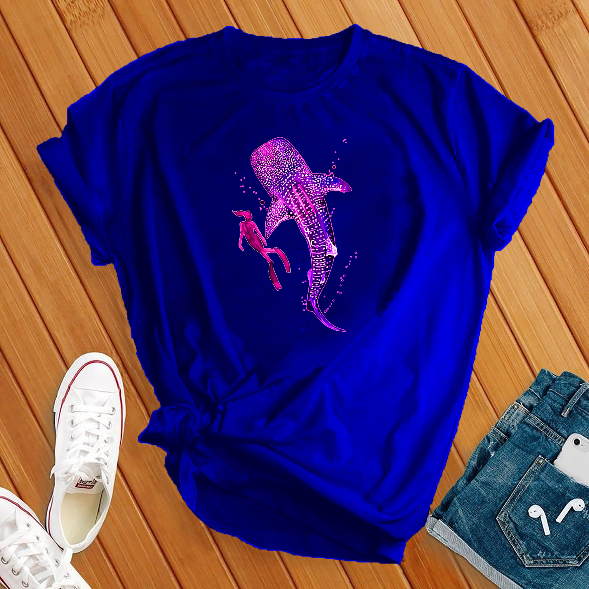 Neon Whale Diver Tee