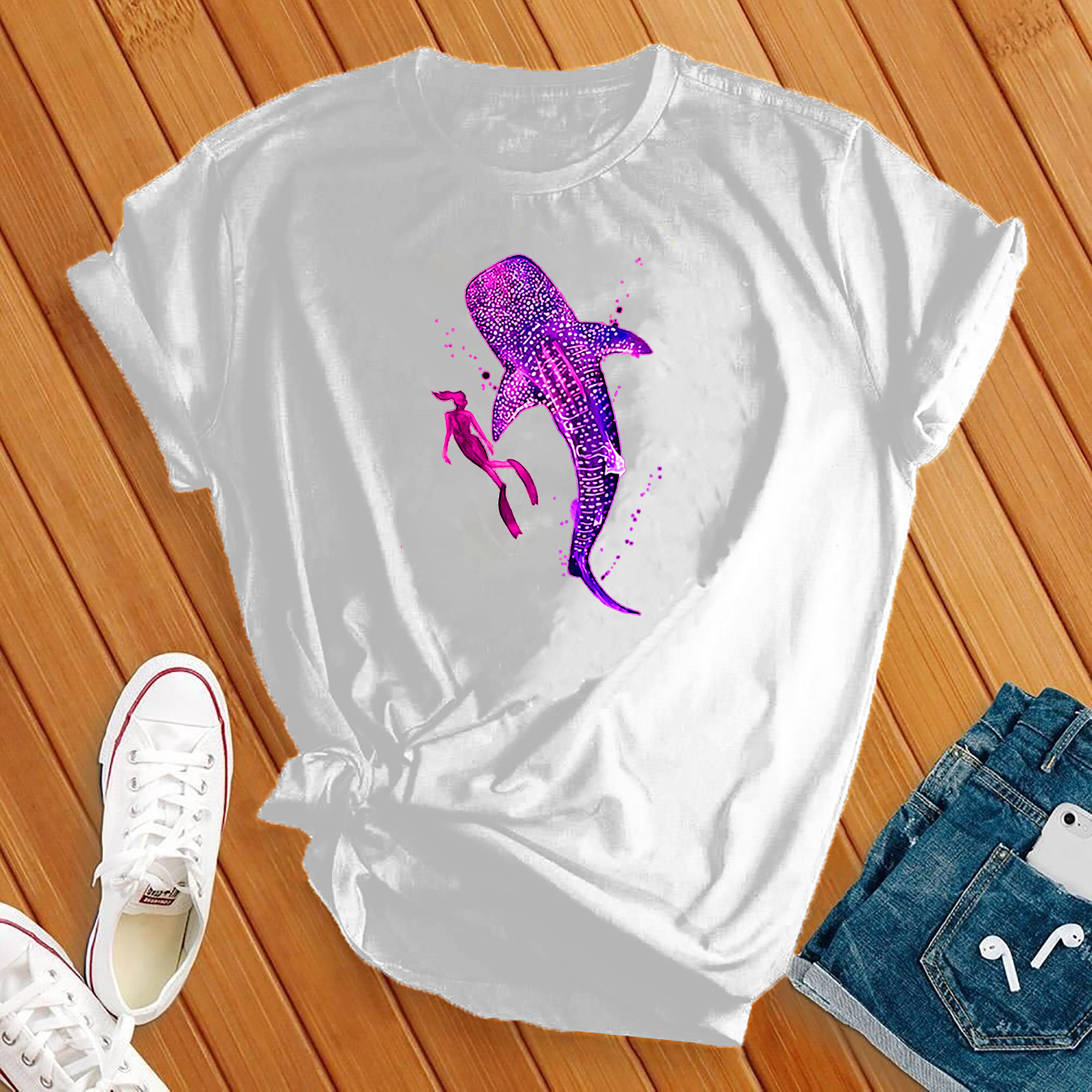 Neon Whale Diver Tee