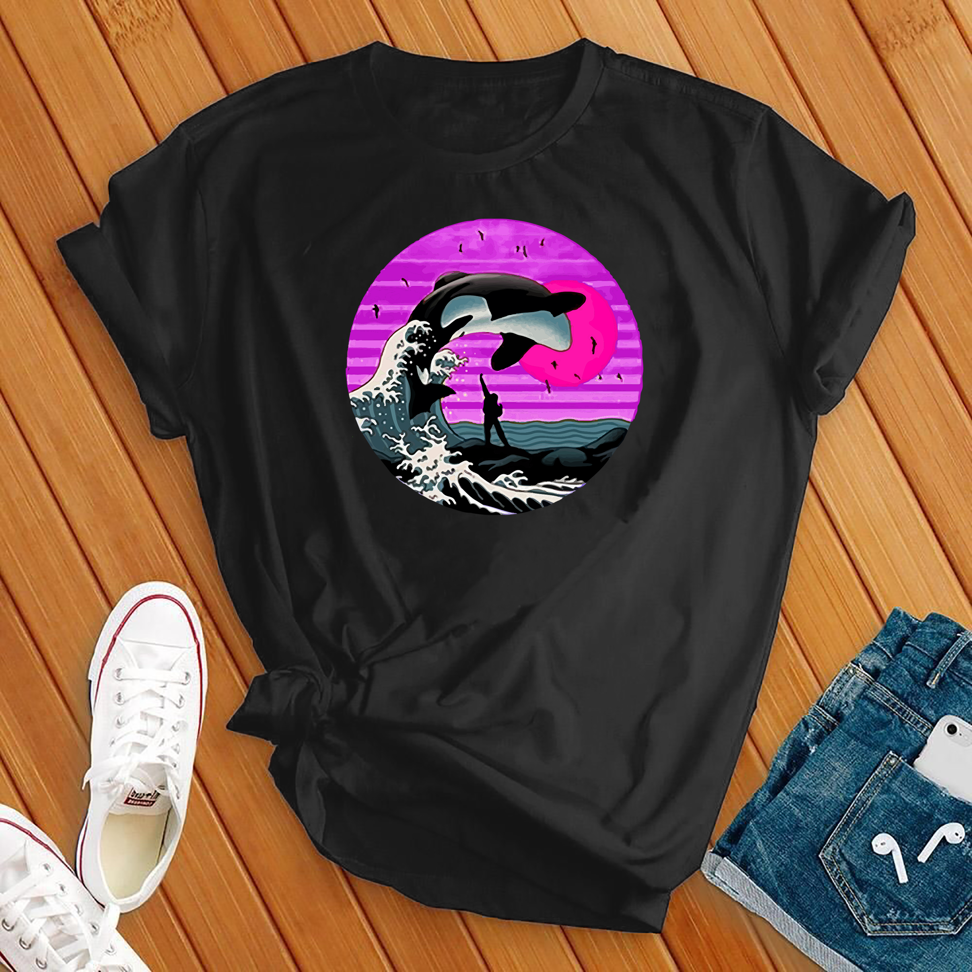 Orca Wave Sunset Tee