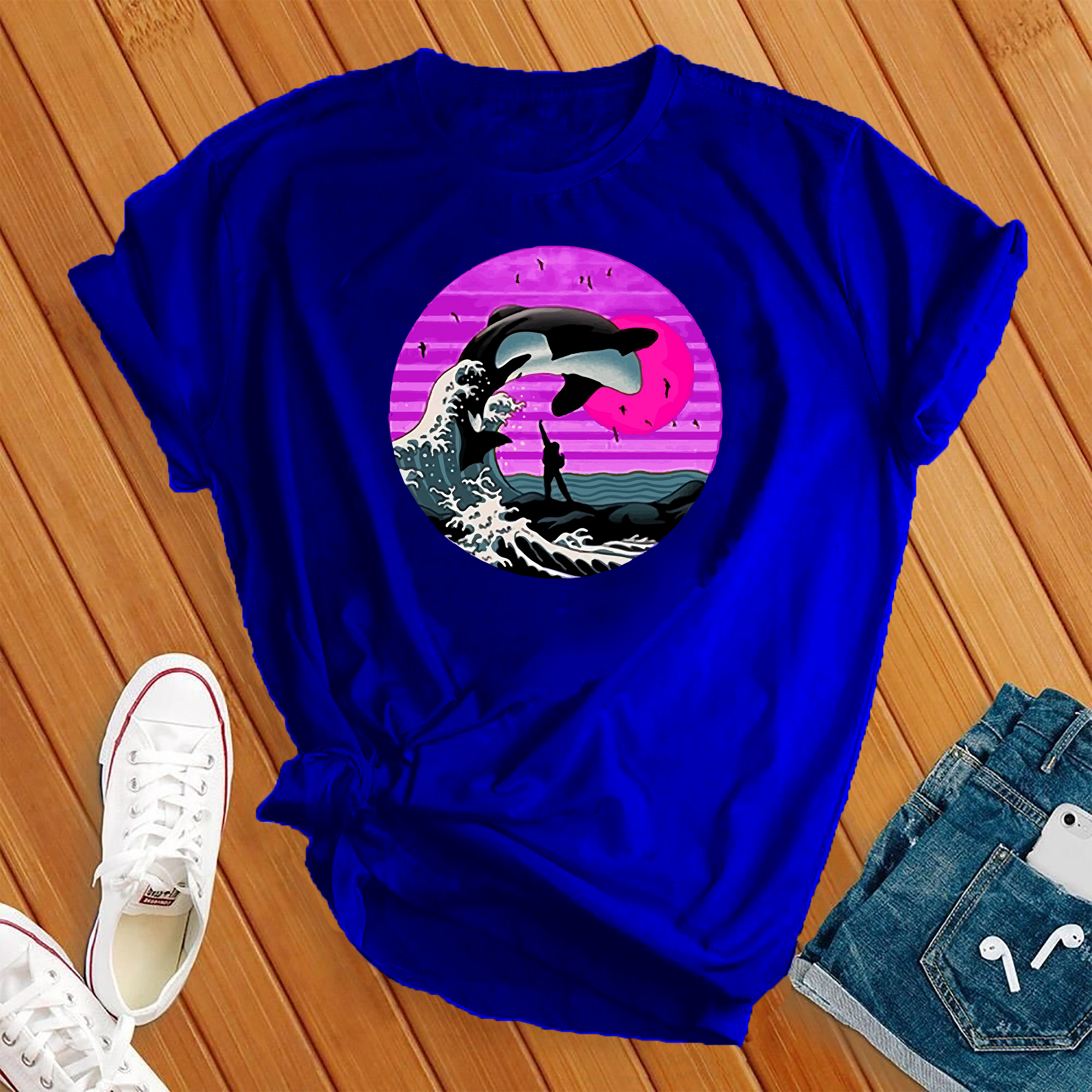 Orca Wave Sunset Tee