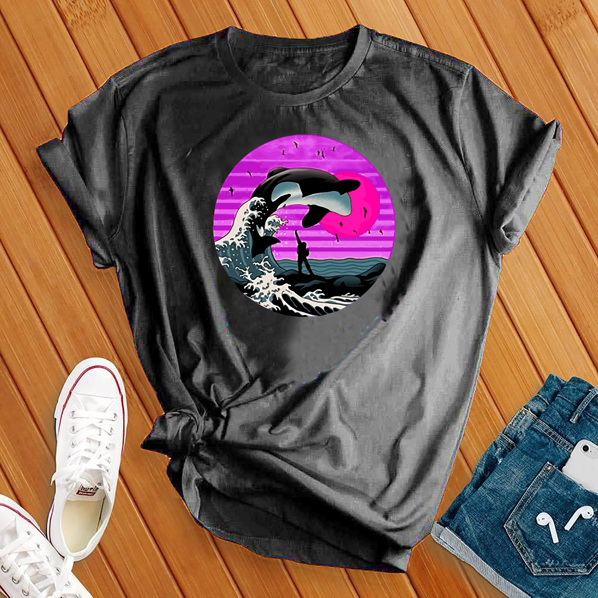 Orca Wave Sunset Tee