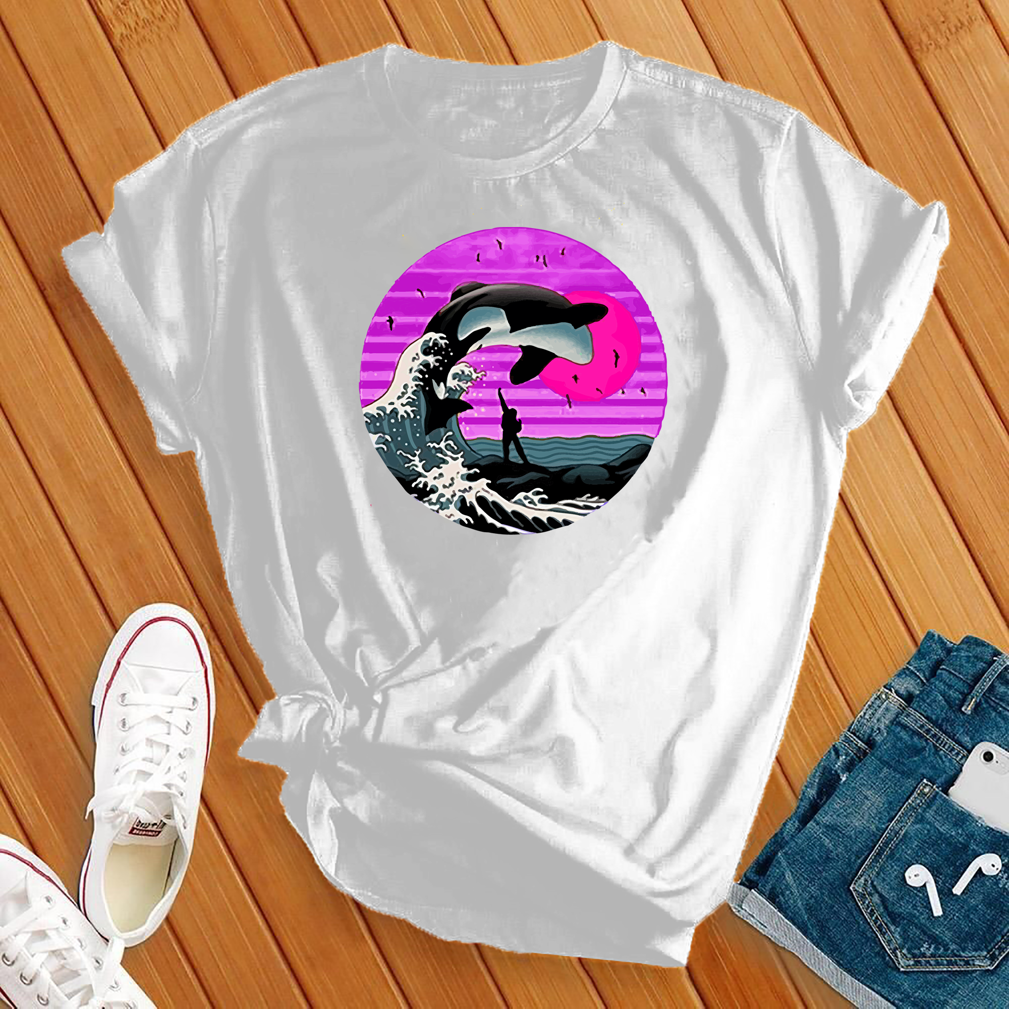 Orca Wave Sunset Tee