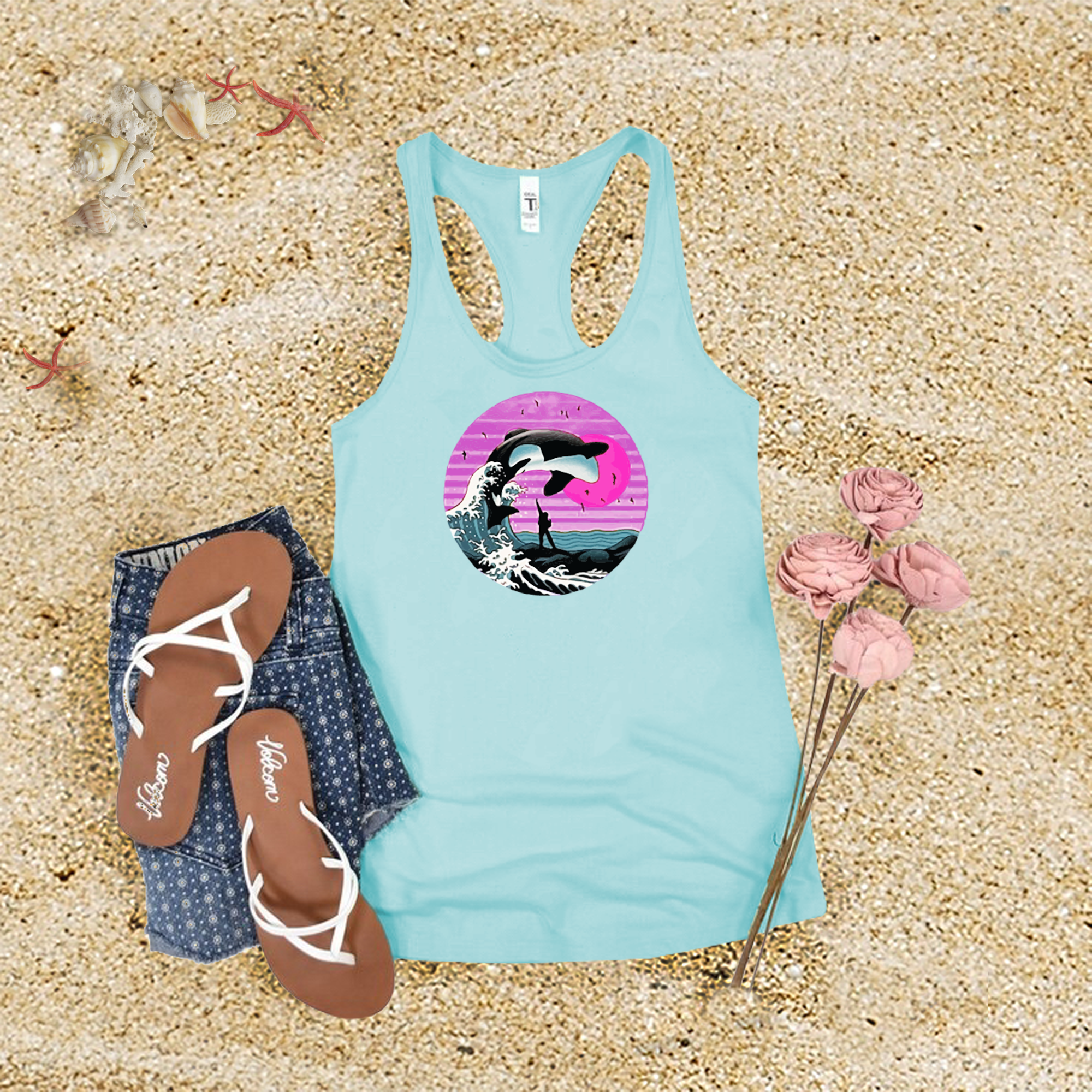 Orca Wave Sunset Tank Top