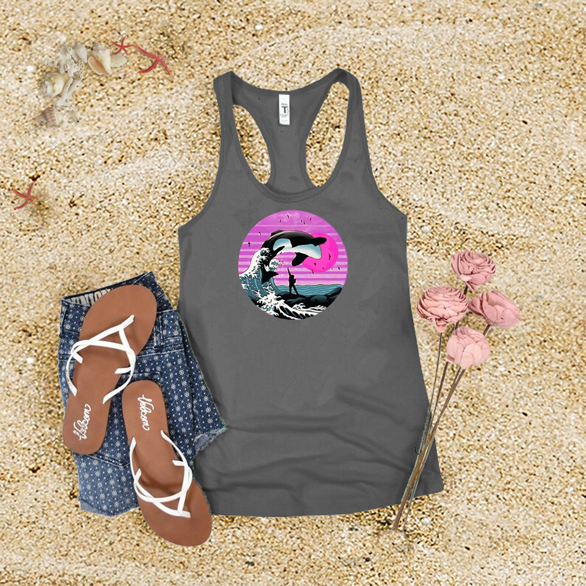 Orca Wave Sunset Tank Top