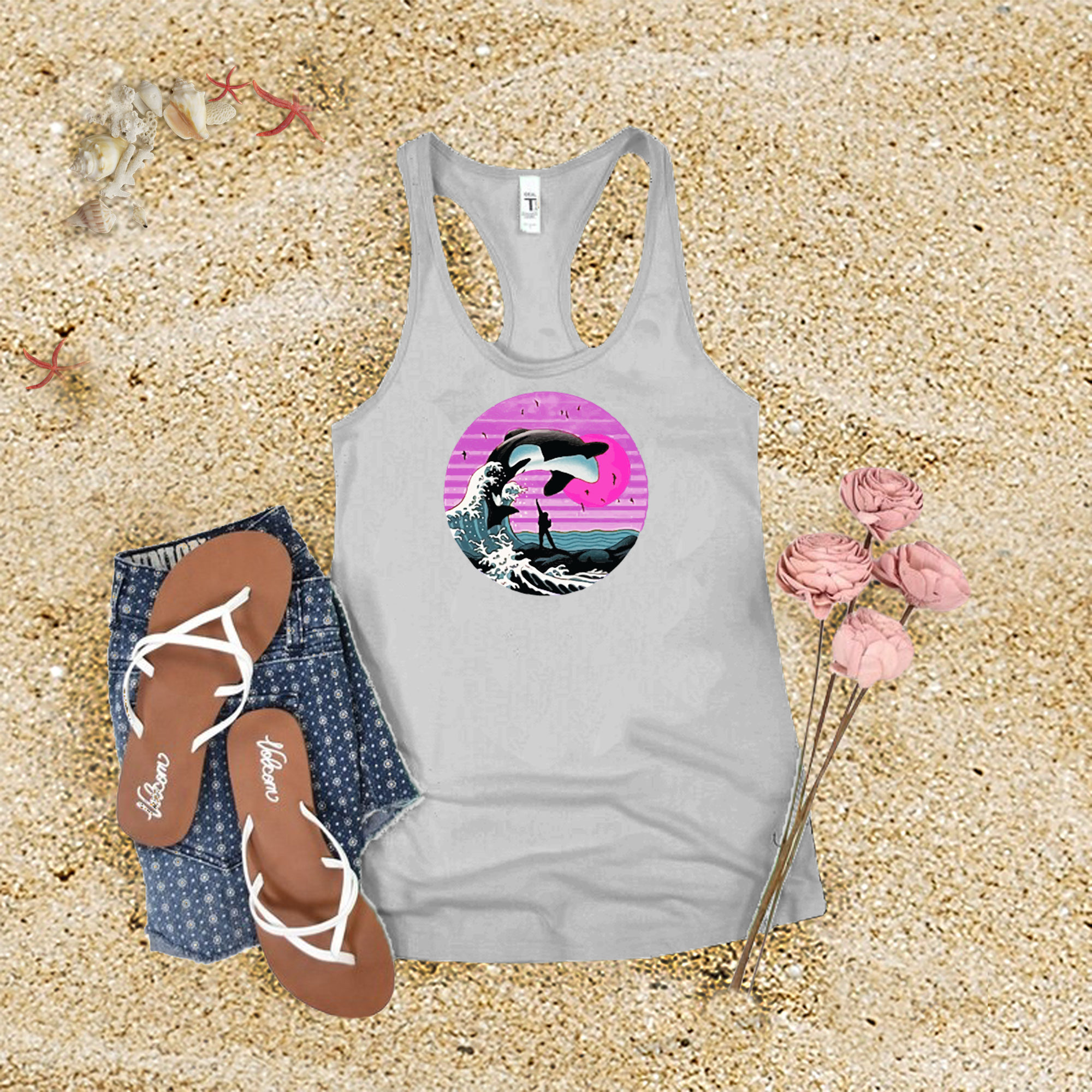 Orca Wave Sunset Tank Top