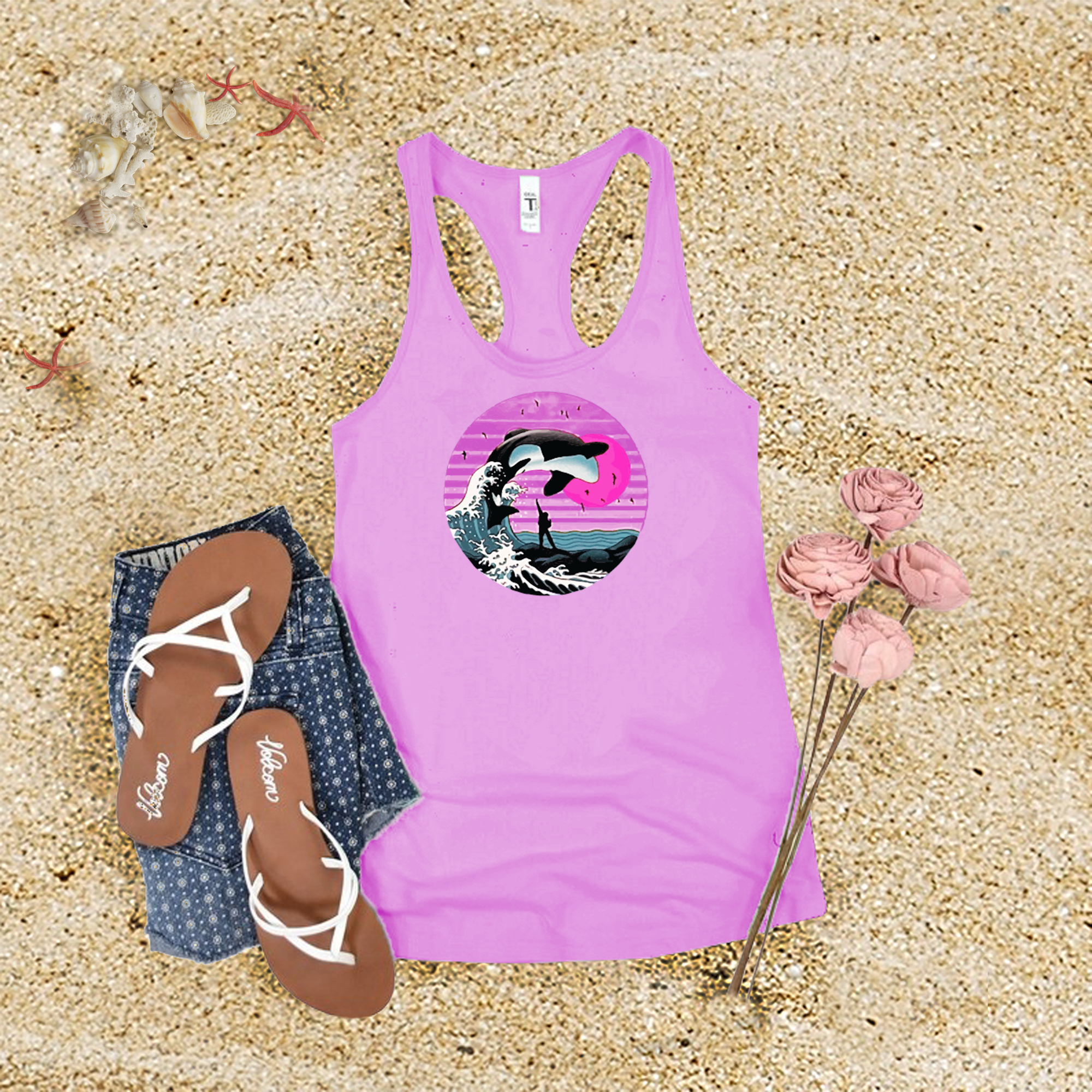 Orca Wave Sunset Tank Top