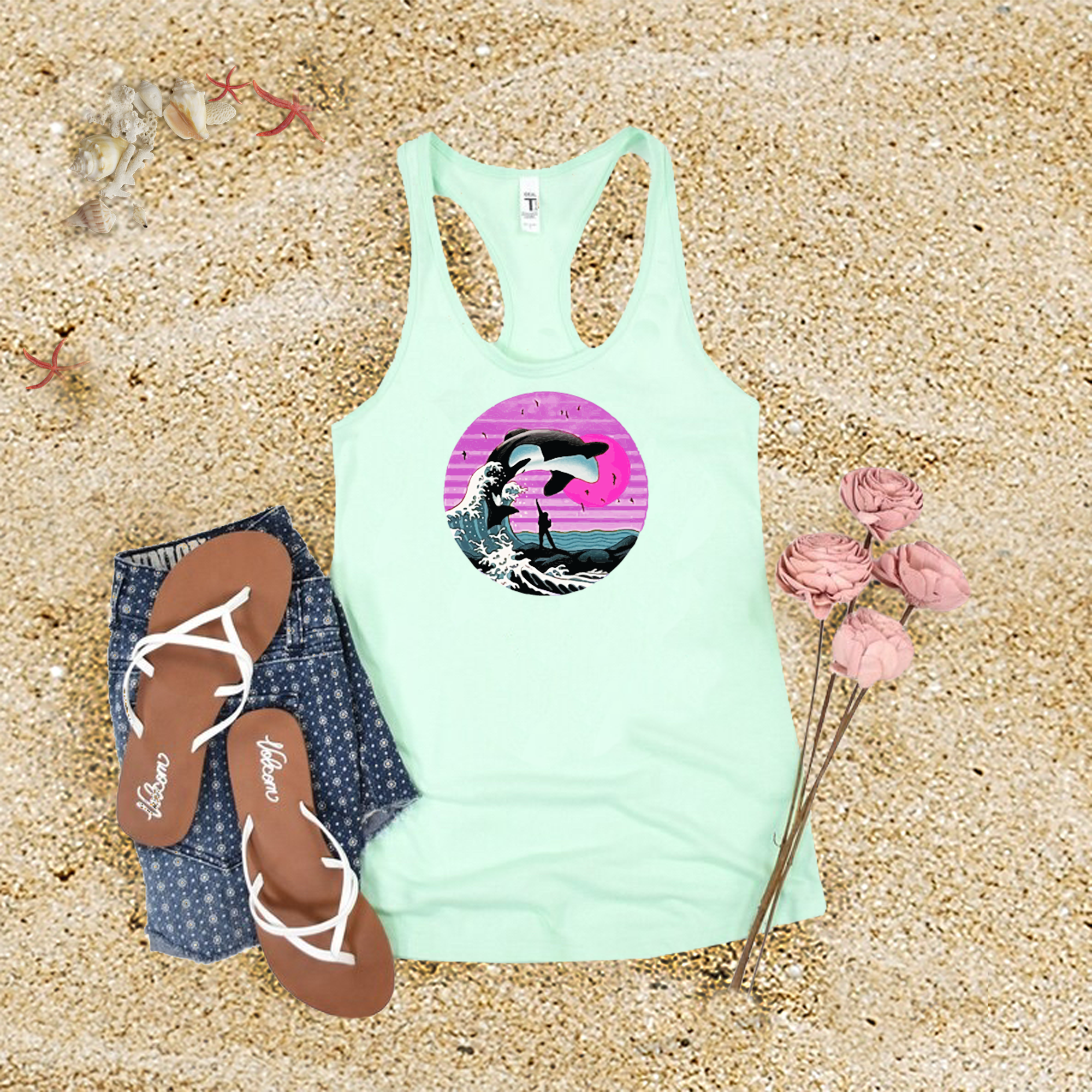 Orca Wave Sunset Tank Top