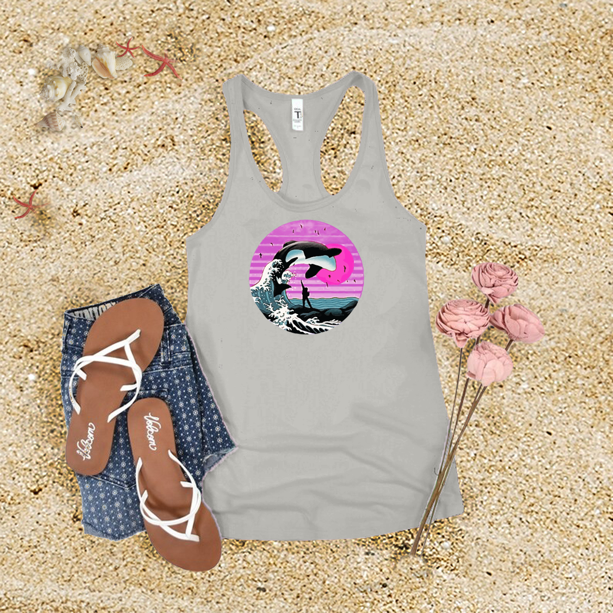 Orca Wave Sunset Tank Top