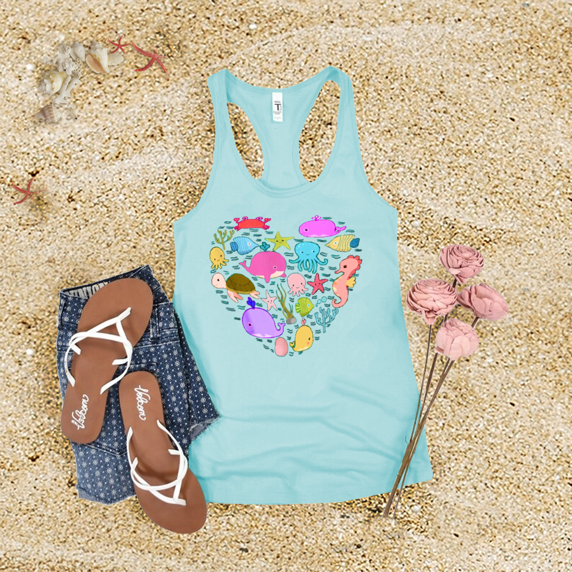 Sea Animal Heart Tank Top