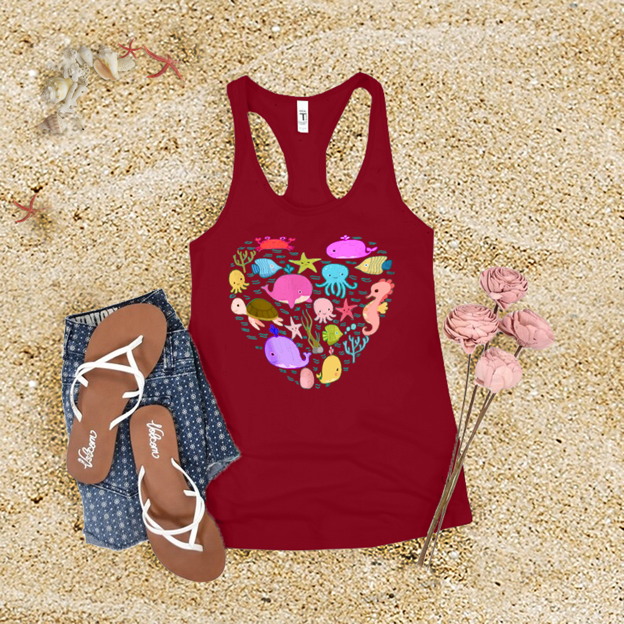 Sea Animal Heart Tank Top