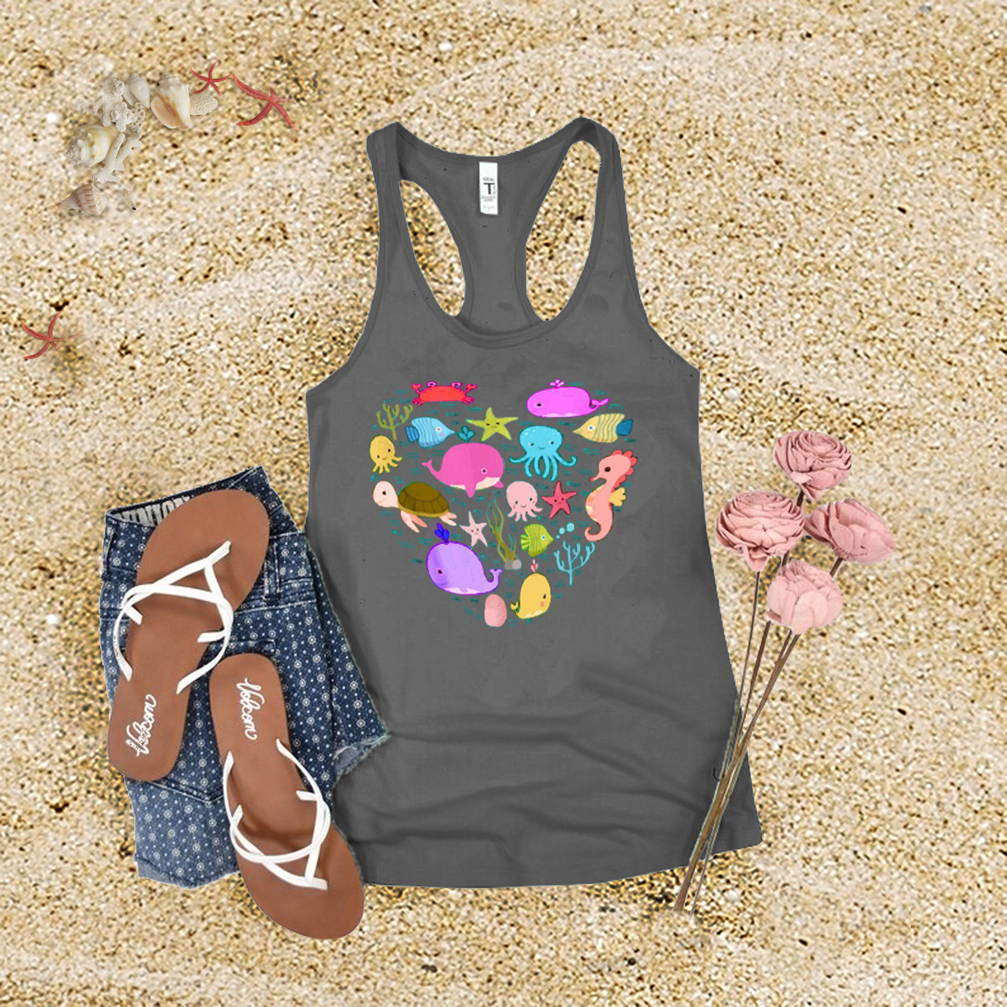 Sea Animal Heart Tank Top