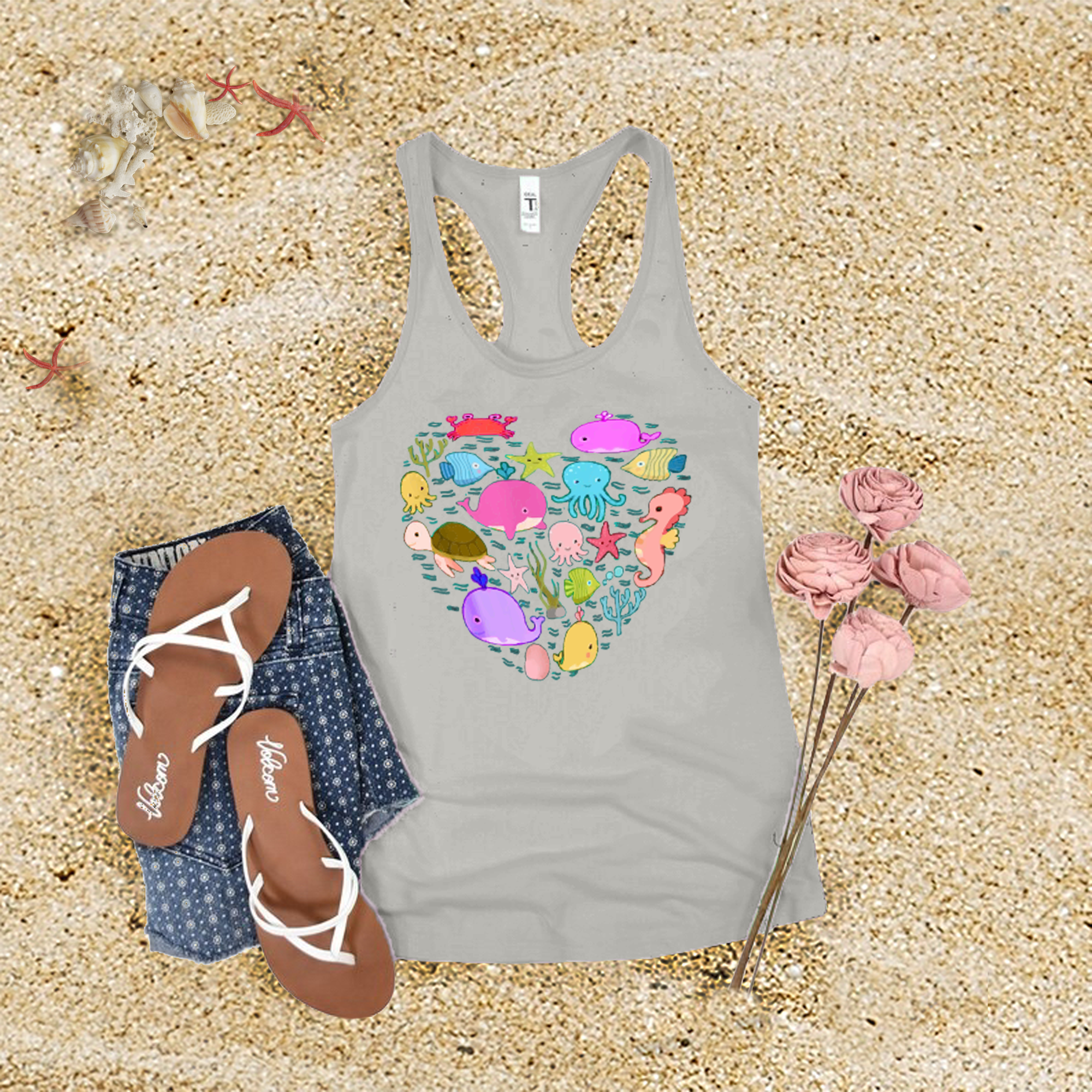 Sea Animal Heart Tank Top