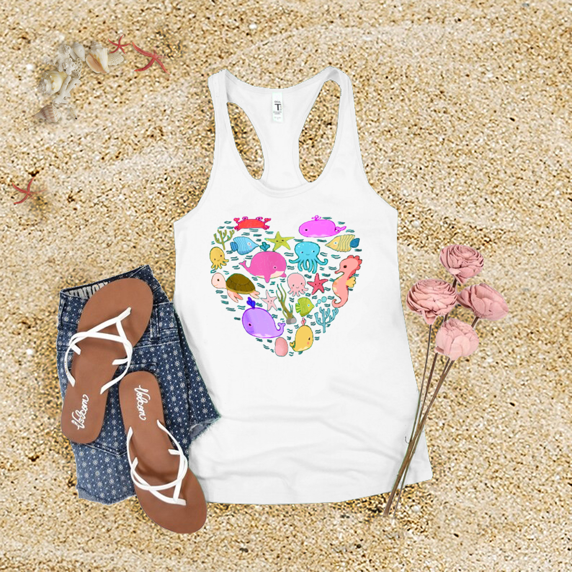 Sea Animal Heart Tank Top