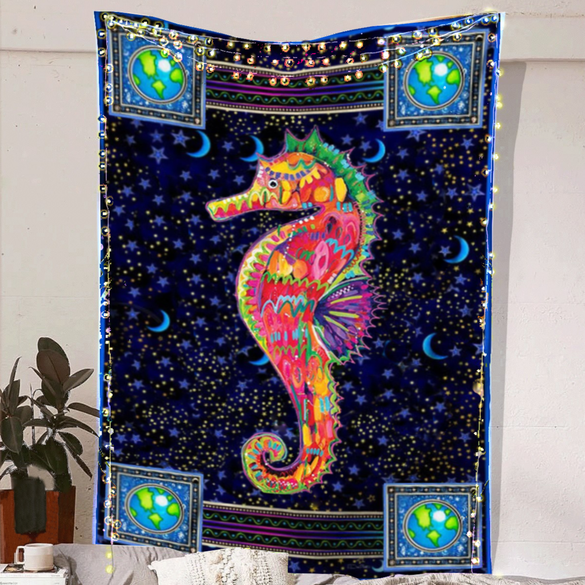 Celestial Seahorse Tapestry