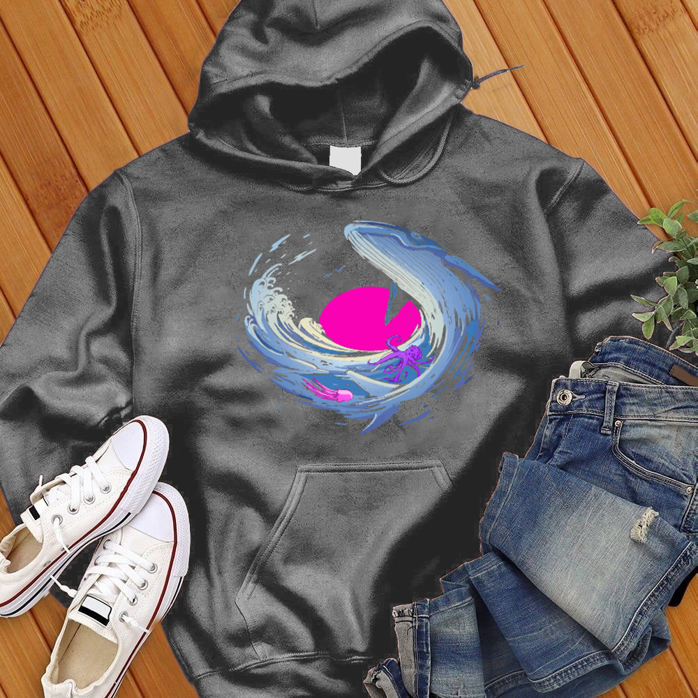 Psychedelic Whale Sunset Hoodie