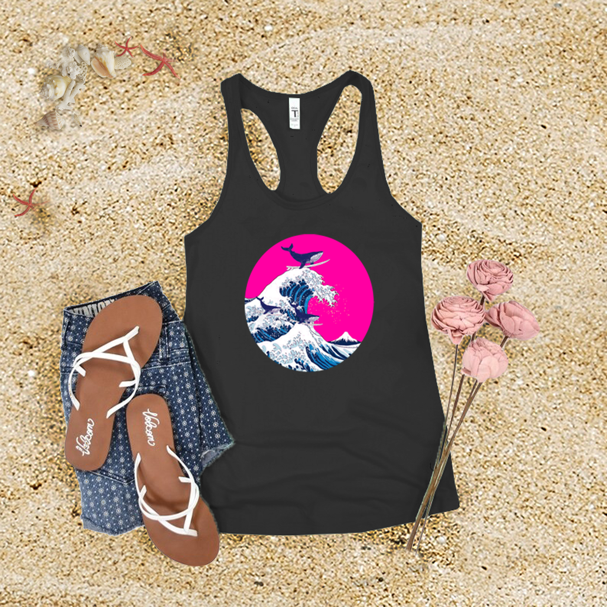 Whale Surfing Tank Top