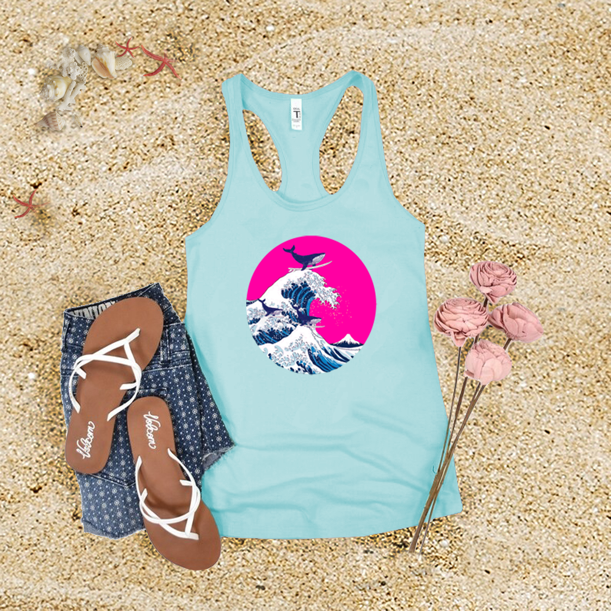 Whale Surfing Tank Top