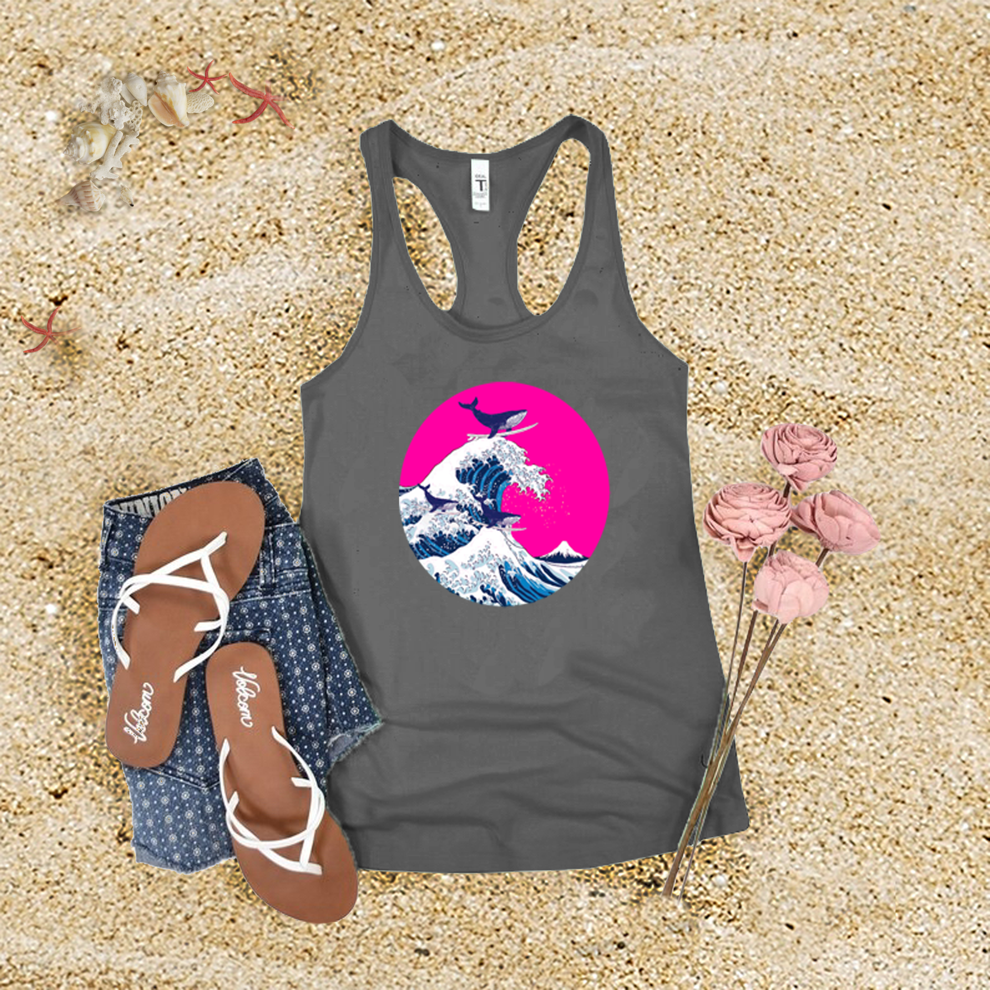 Whale Surfing Tank Top