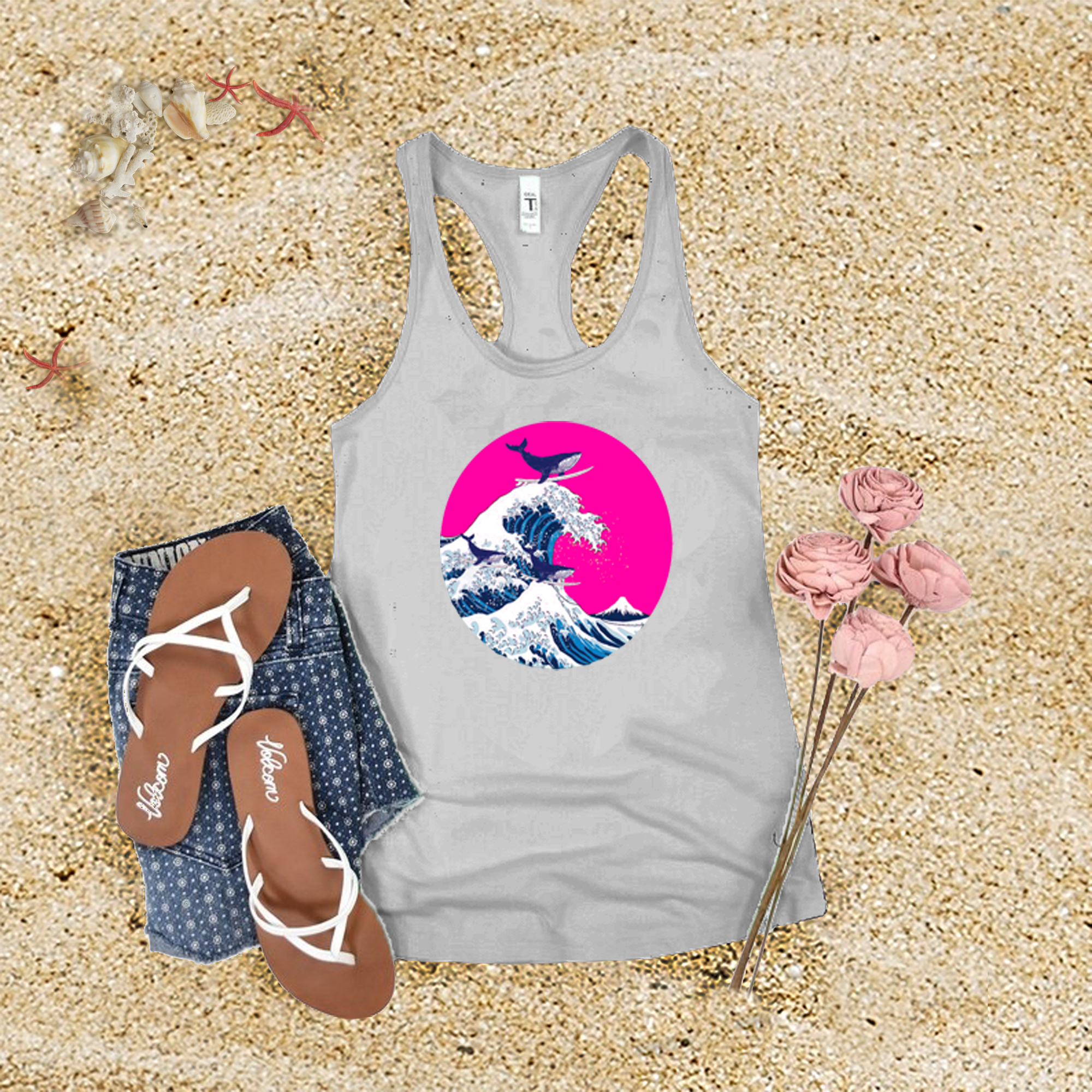 Whale Surfing Tank Top