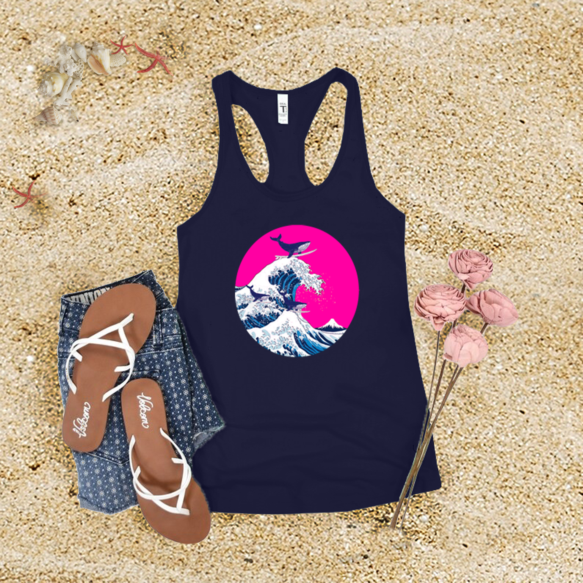 Whale Surfing Tank Top