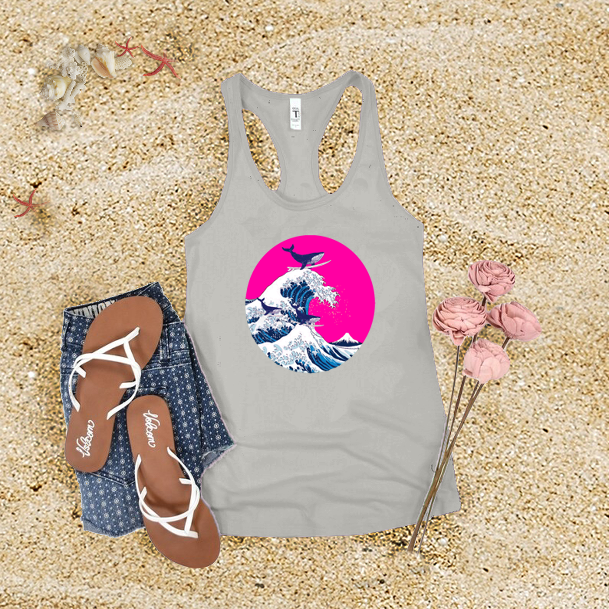 Whale Surfing Tank Top