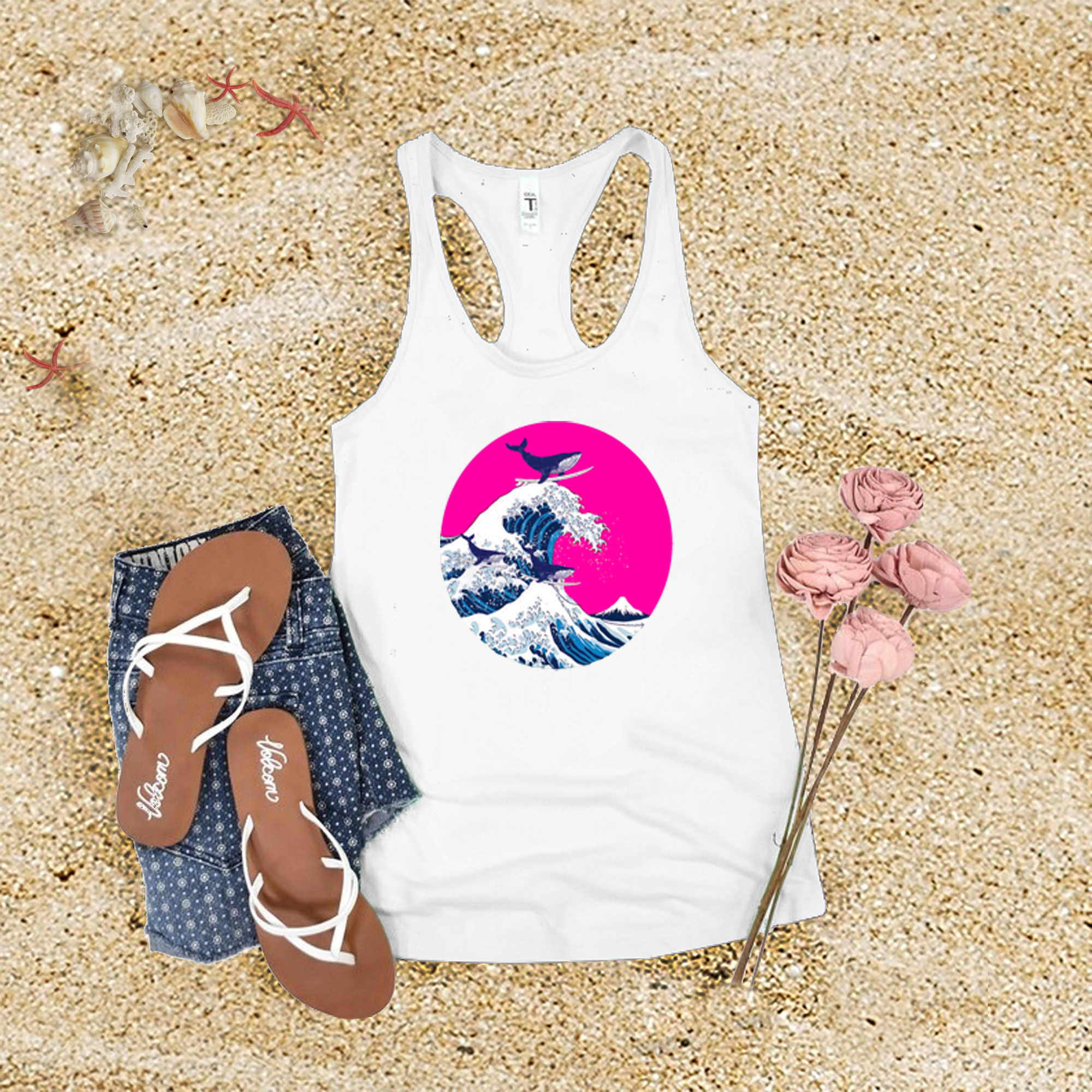 Whale Surfing Tank Top