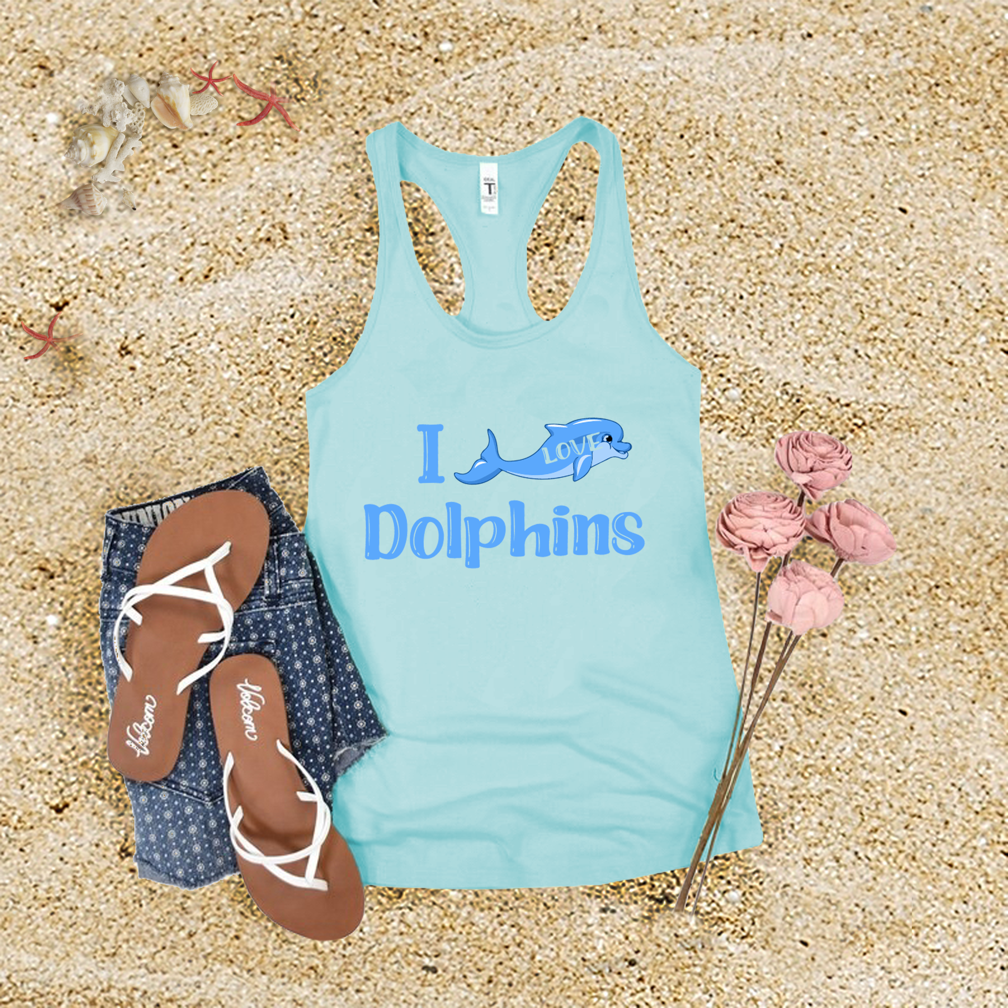 I Love Dolphins Tank Top