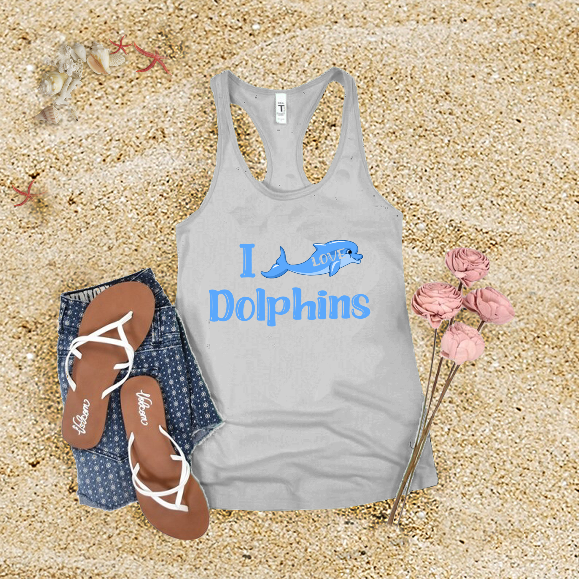 I Love Dolphins Tank Top