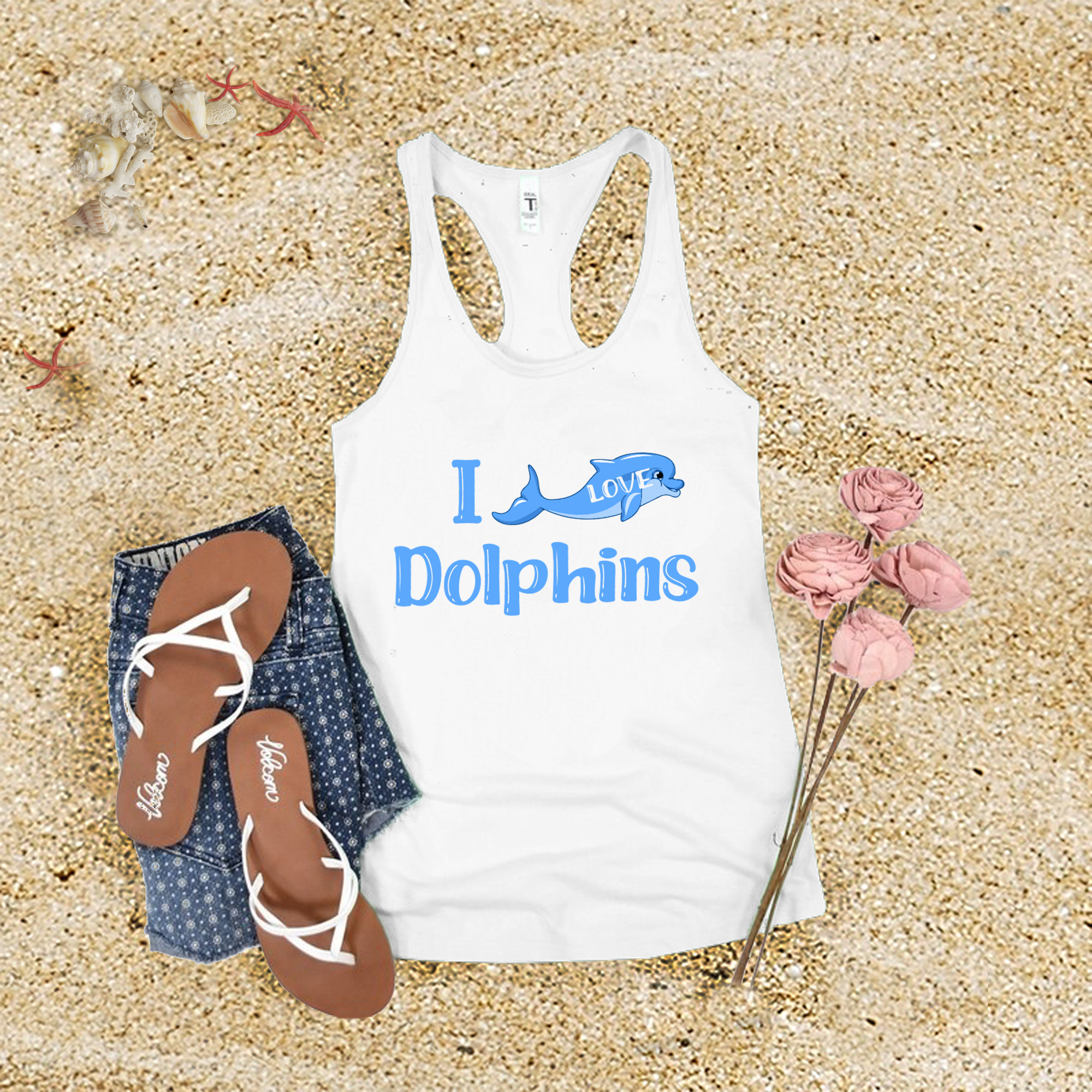 I Love Dolphins Tank Top