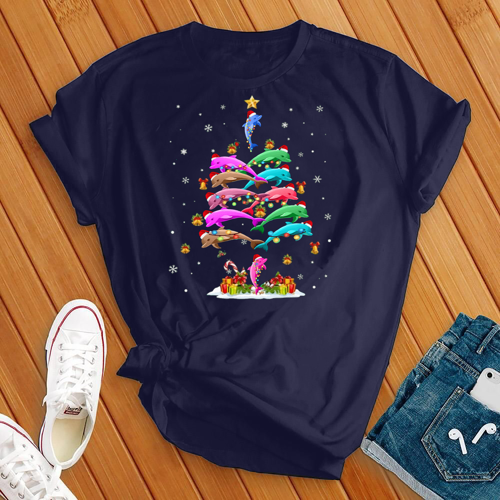 Dolphin Christmas Tree Tee