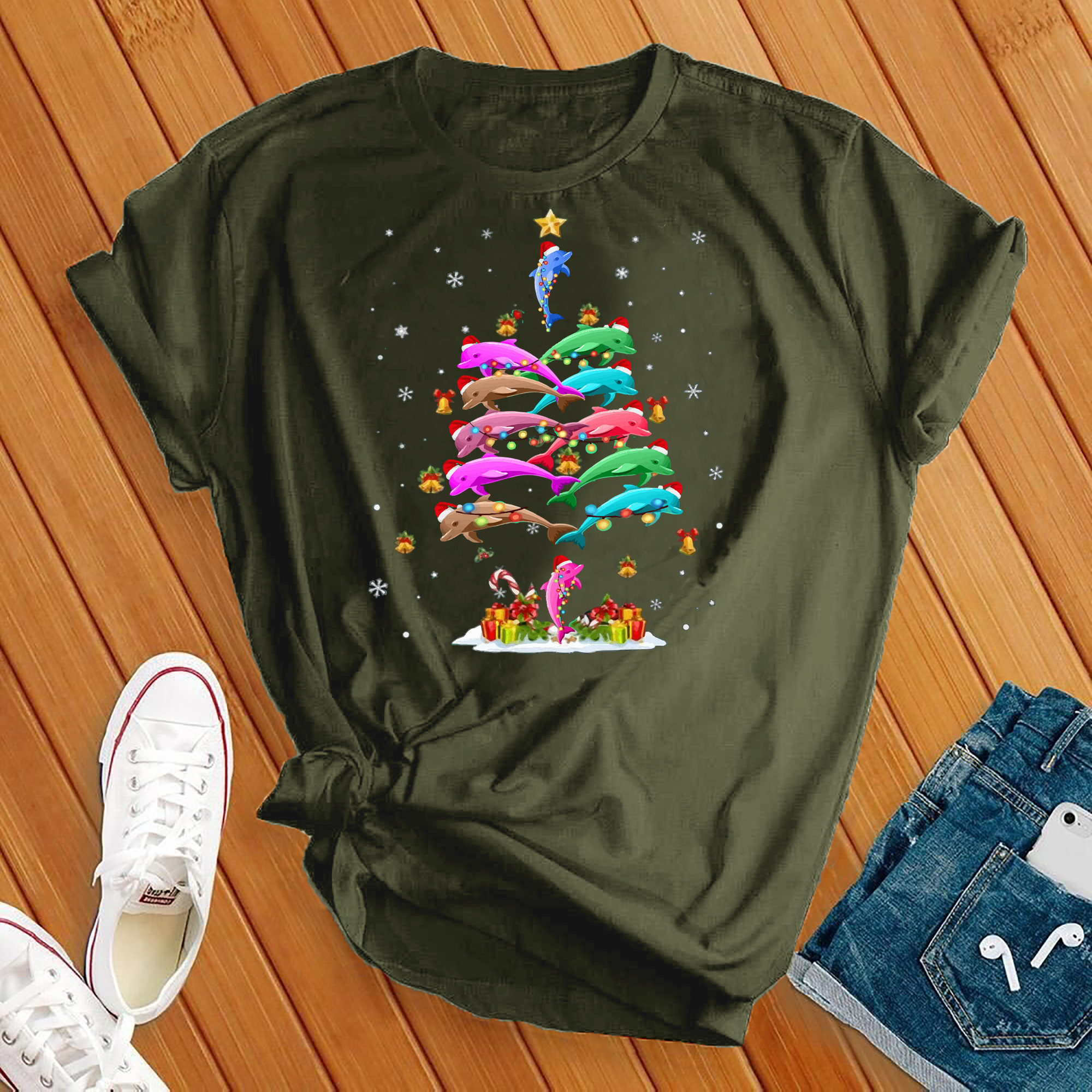 Dolphin Christmas Tree Tee