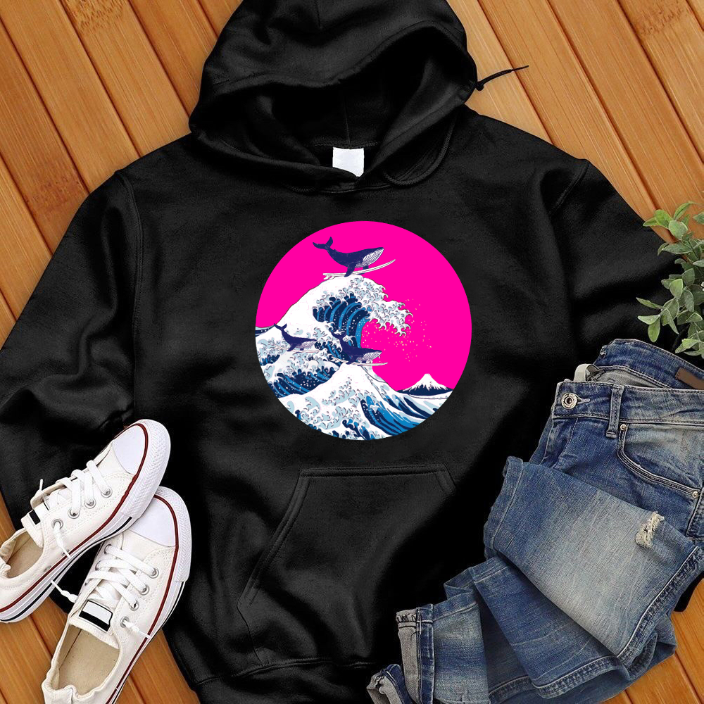 Whales Surfing Hoodie